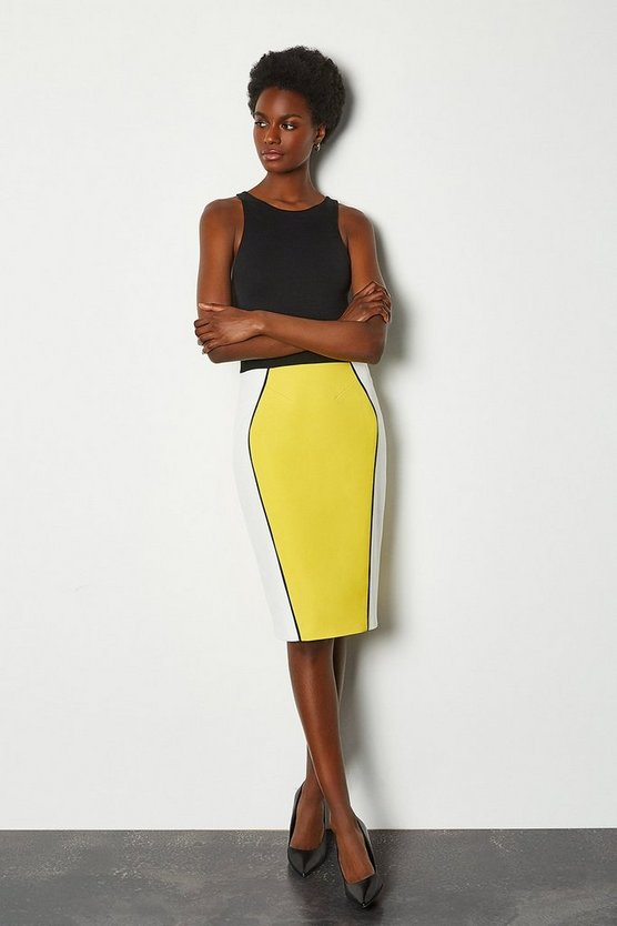 Colour Block Pencil Skirt | Karen Millen