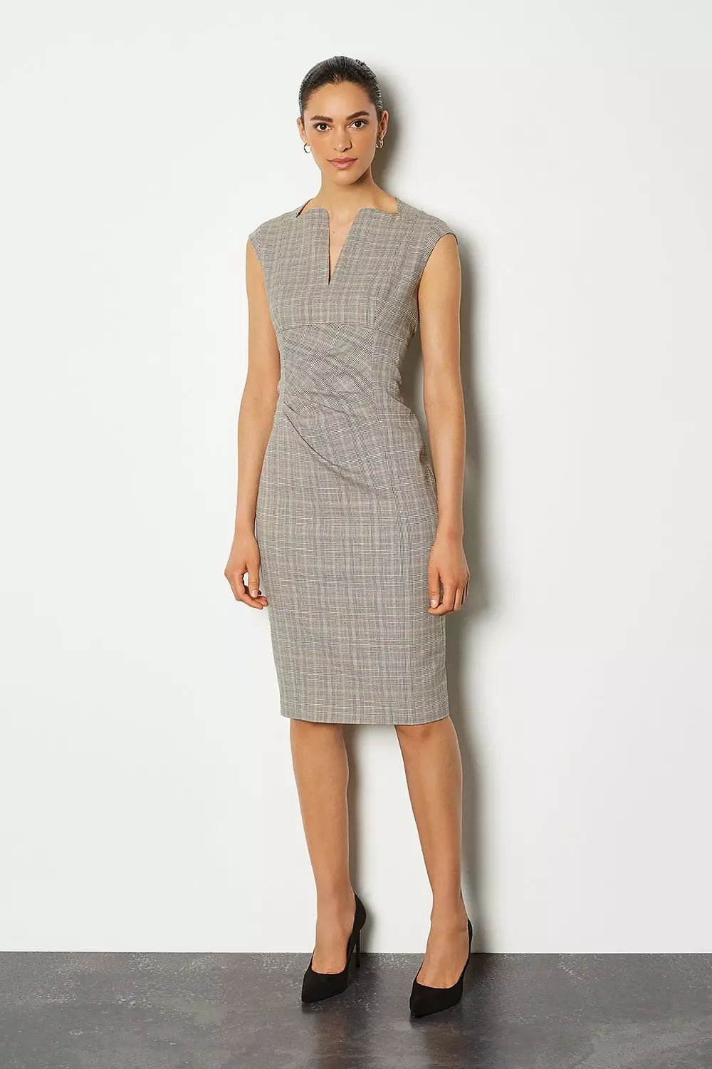 Checked grey clearance dress