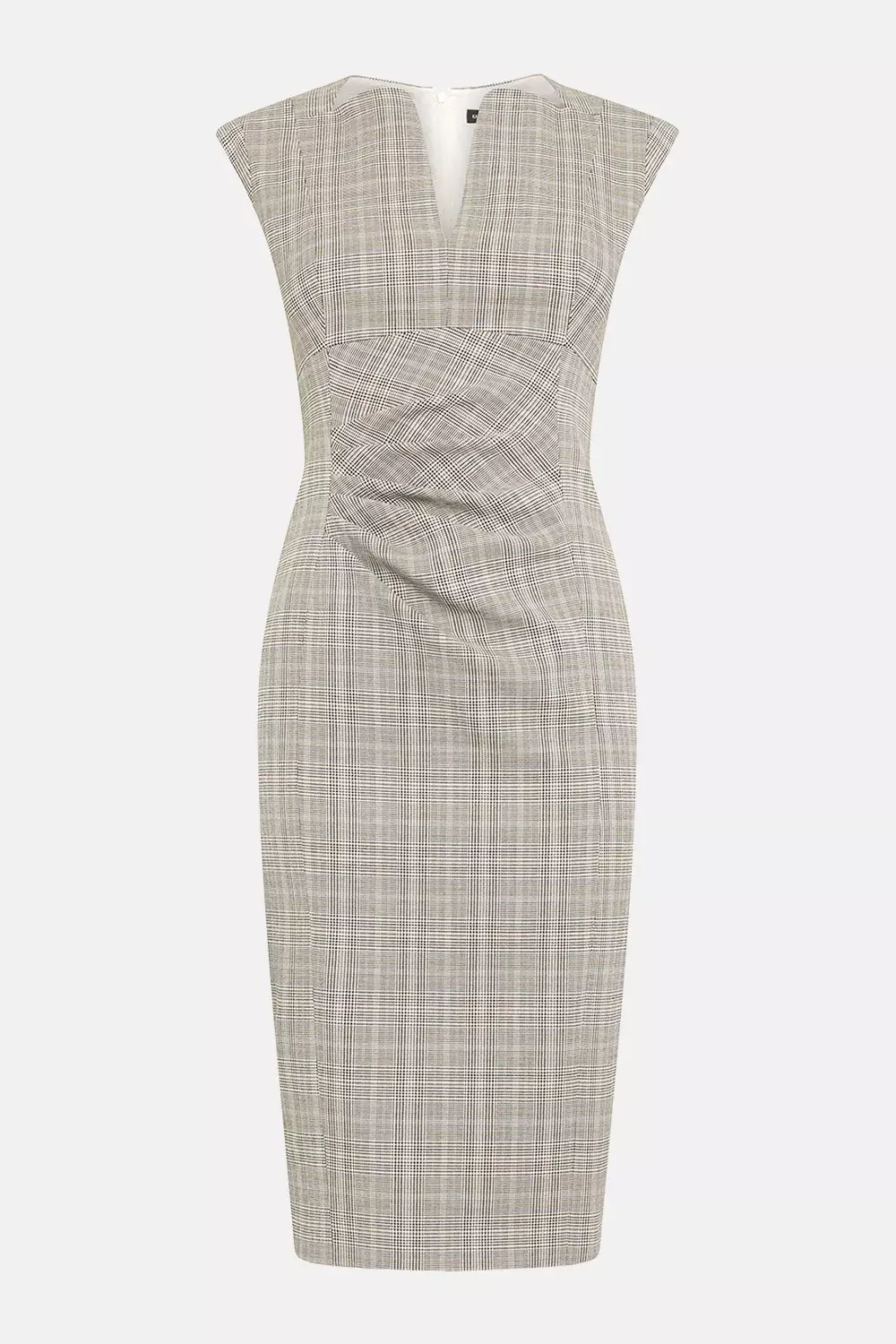 Check Envelope Sleeveless Midi Pencil Dress Karen Millen