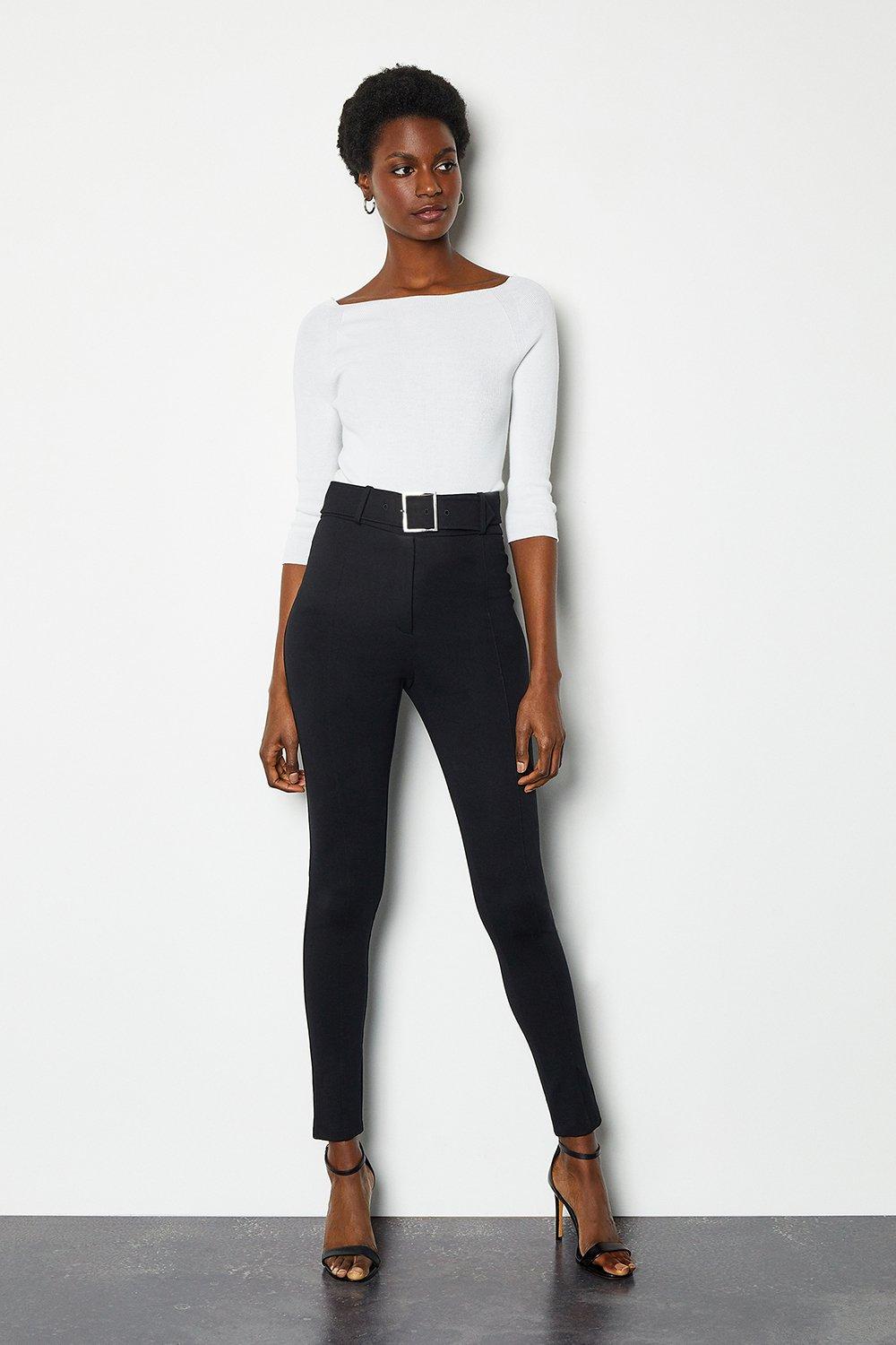 black high waisted skinny trousers