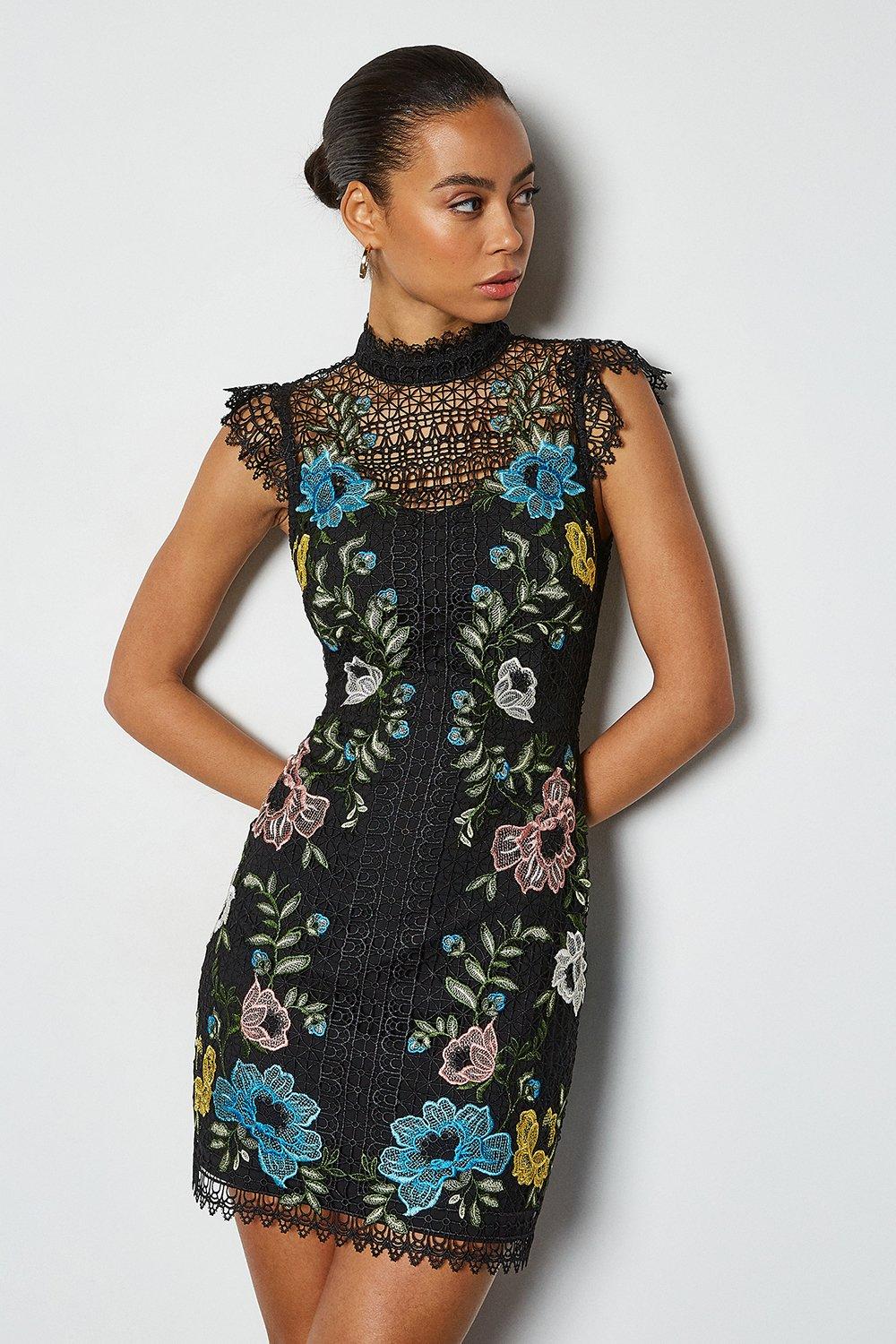 Karen millen 2025 lace embroidered dress