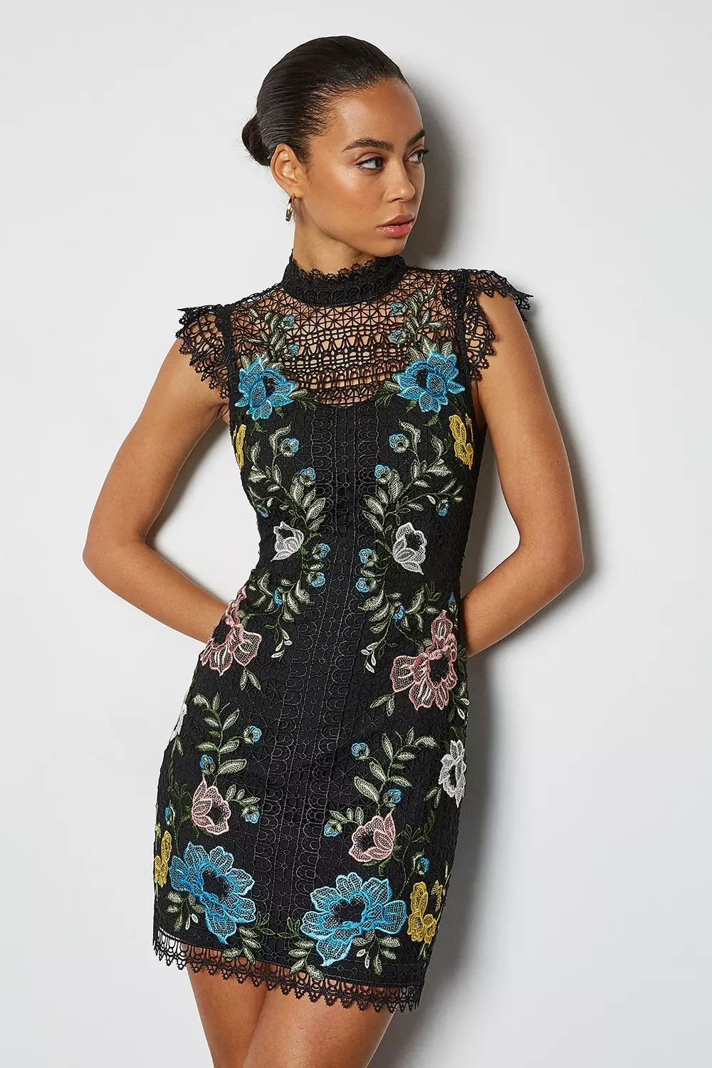 Karen millen floral lace hotsell pencil dress