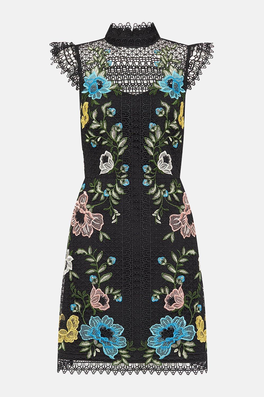 karen millen laser cut floral dress