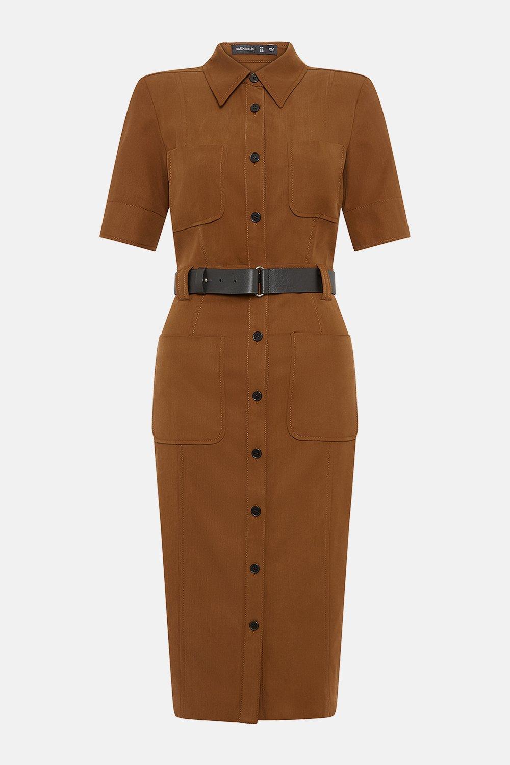 karen millen khaki utility dress