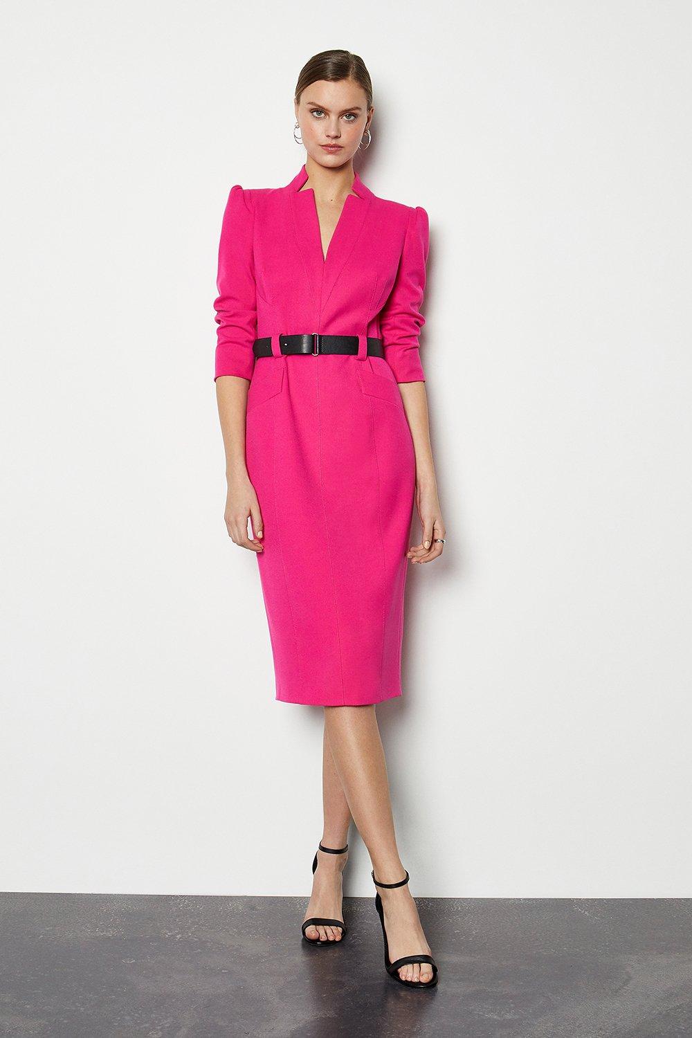 karen millen forever dress magenta