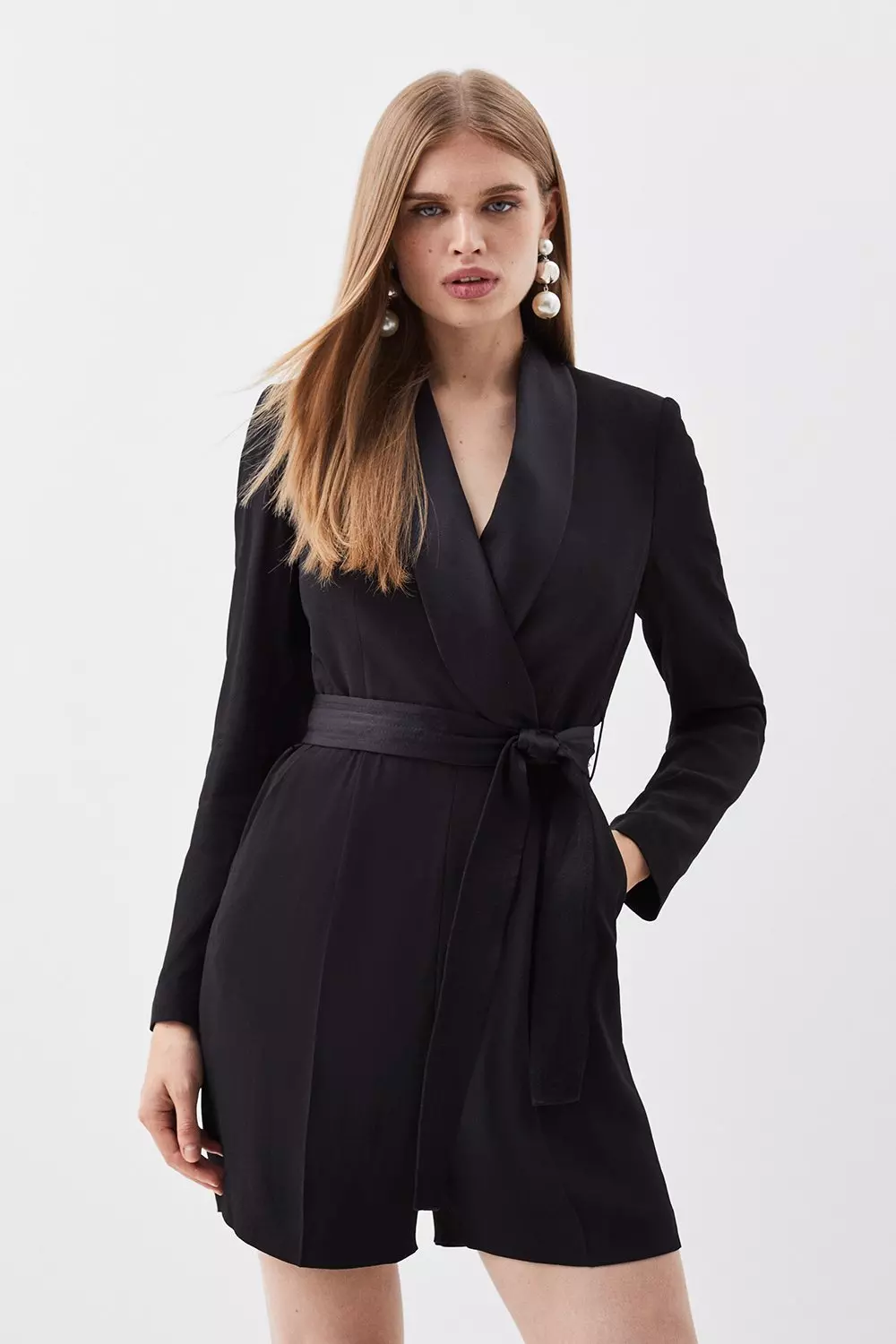 Tuxedo store playsuit black