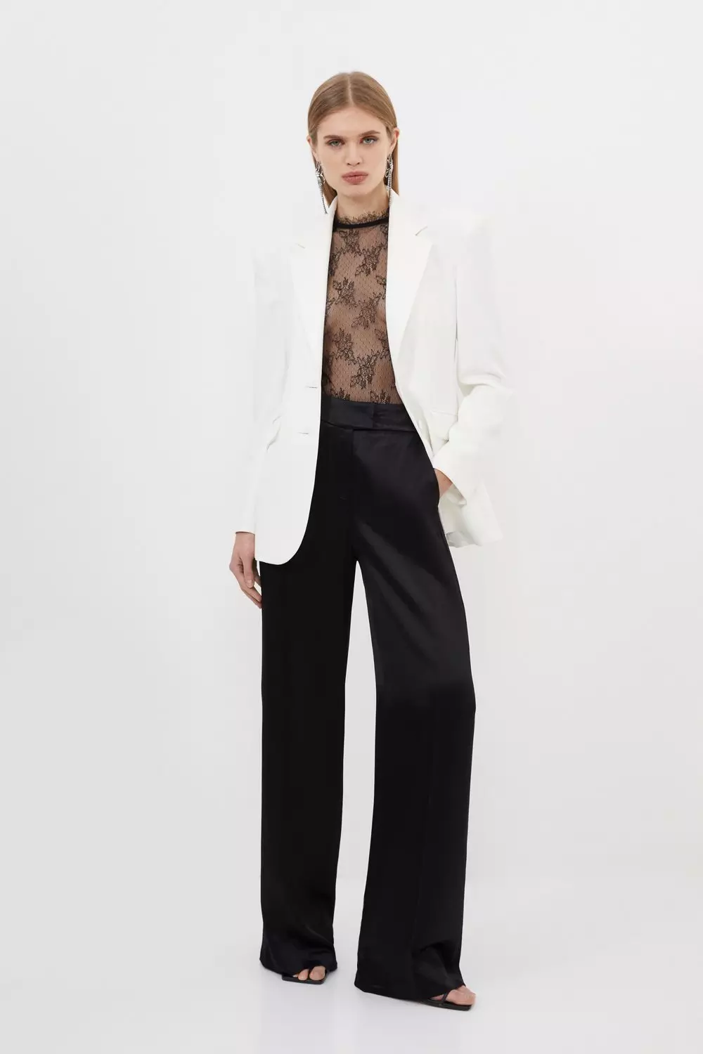 ZARA BLACK SEQUIN TROUSERS LIMITED EDITION HIGH WAIST FLARED LACE