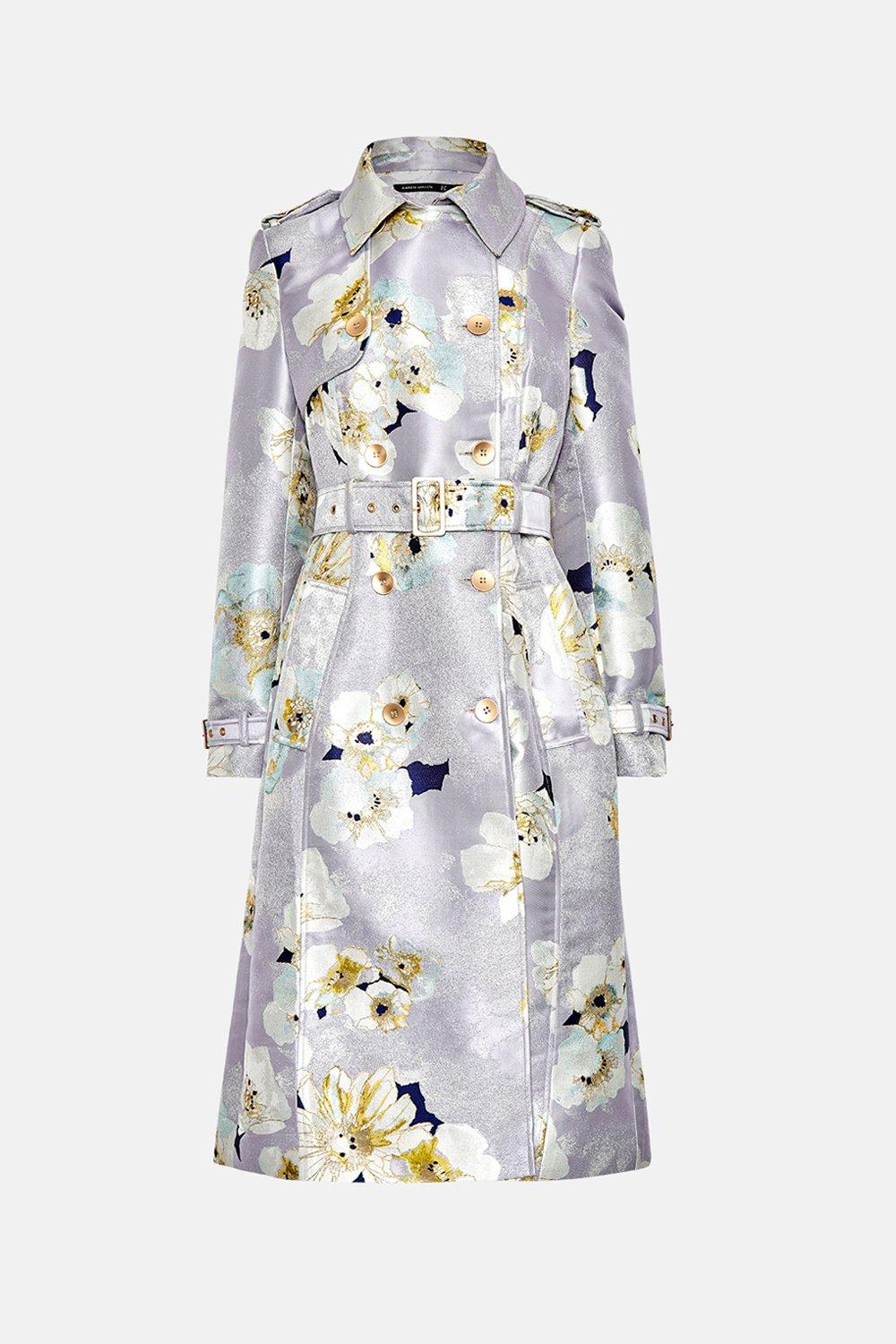 floral trench coat