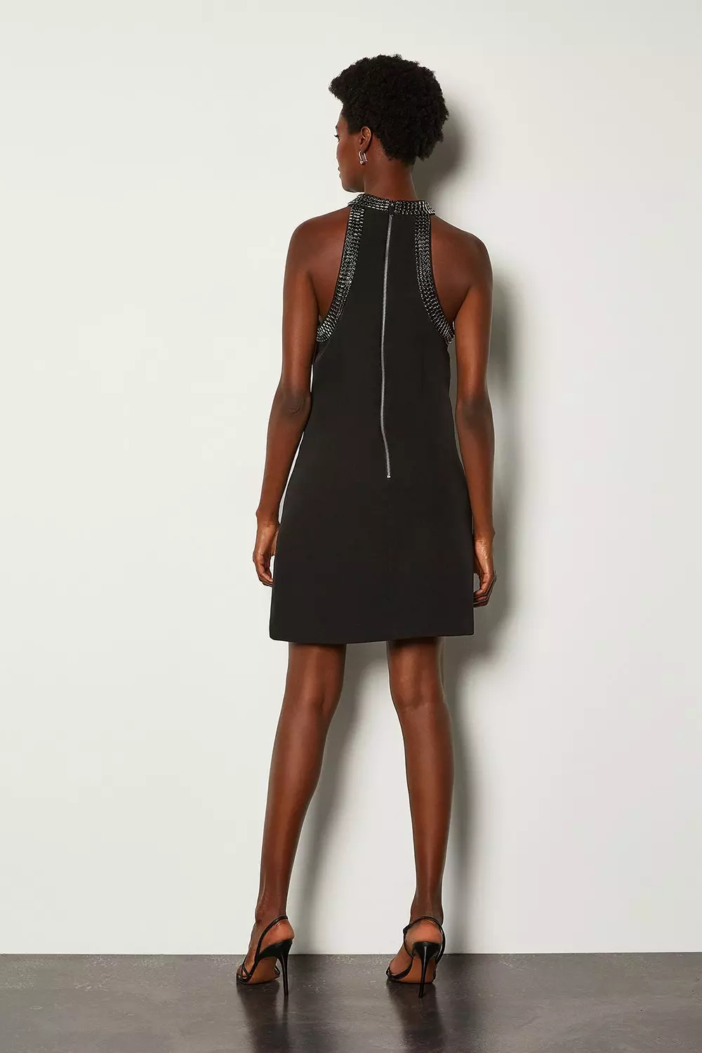 A Line Jewel Trim Dress | Karen Millen