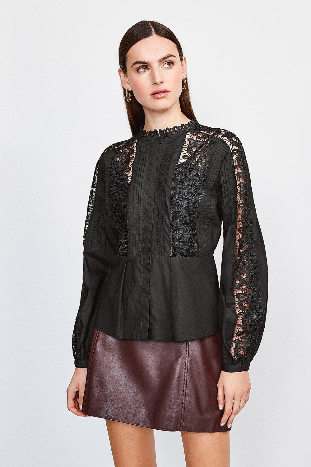 black formal blouse