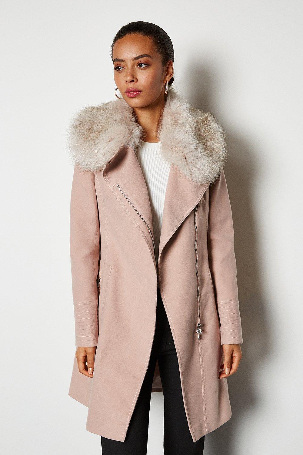 faux fur collar jacket