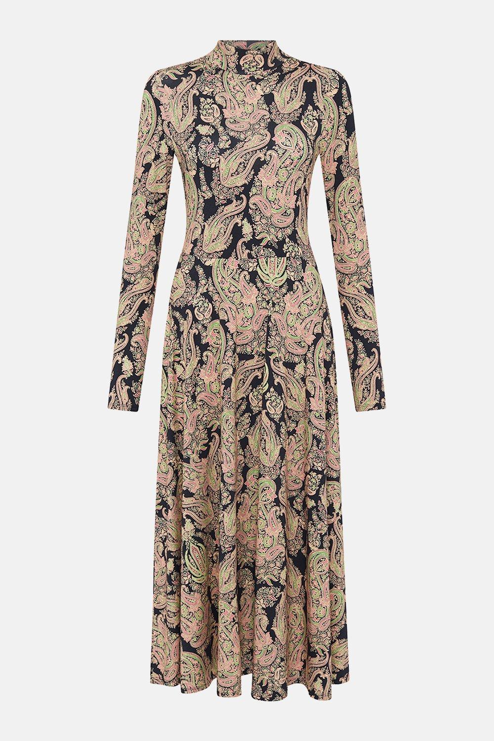 paisley midi dress