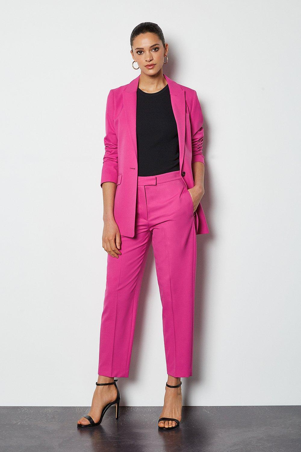 pink suit trousers