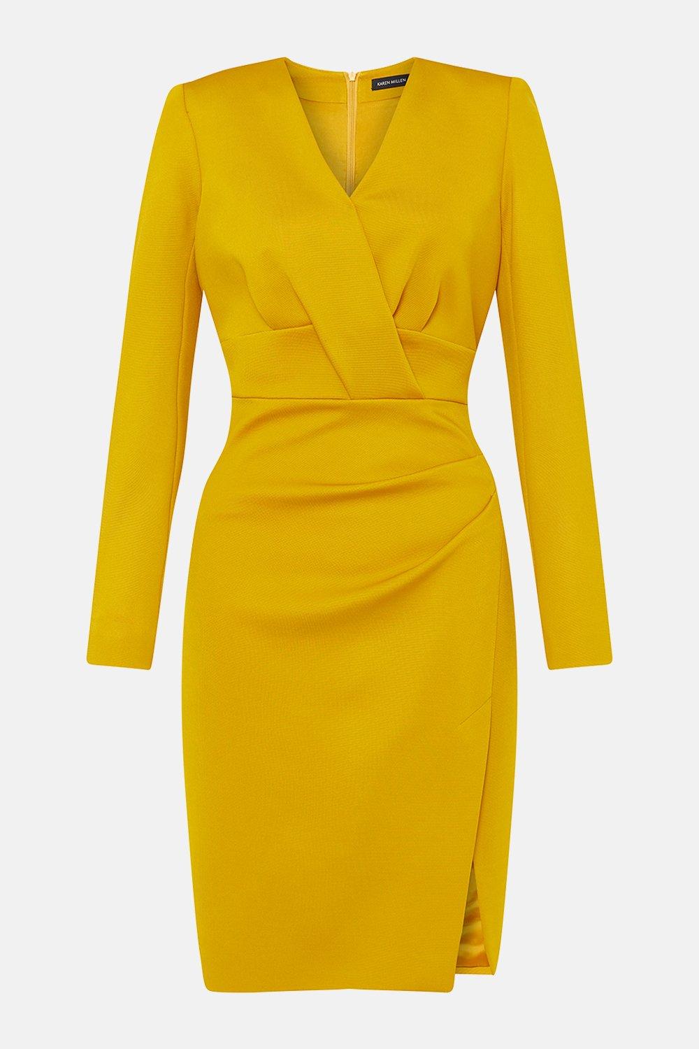 mustard dress with sleeves