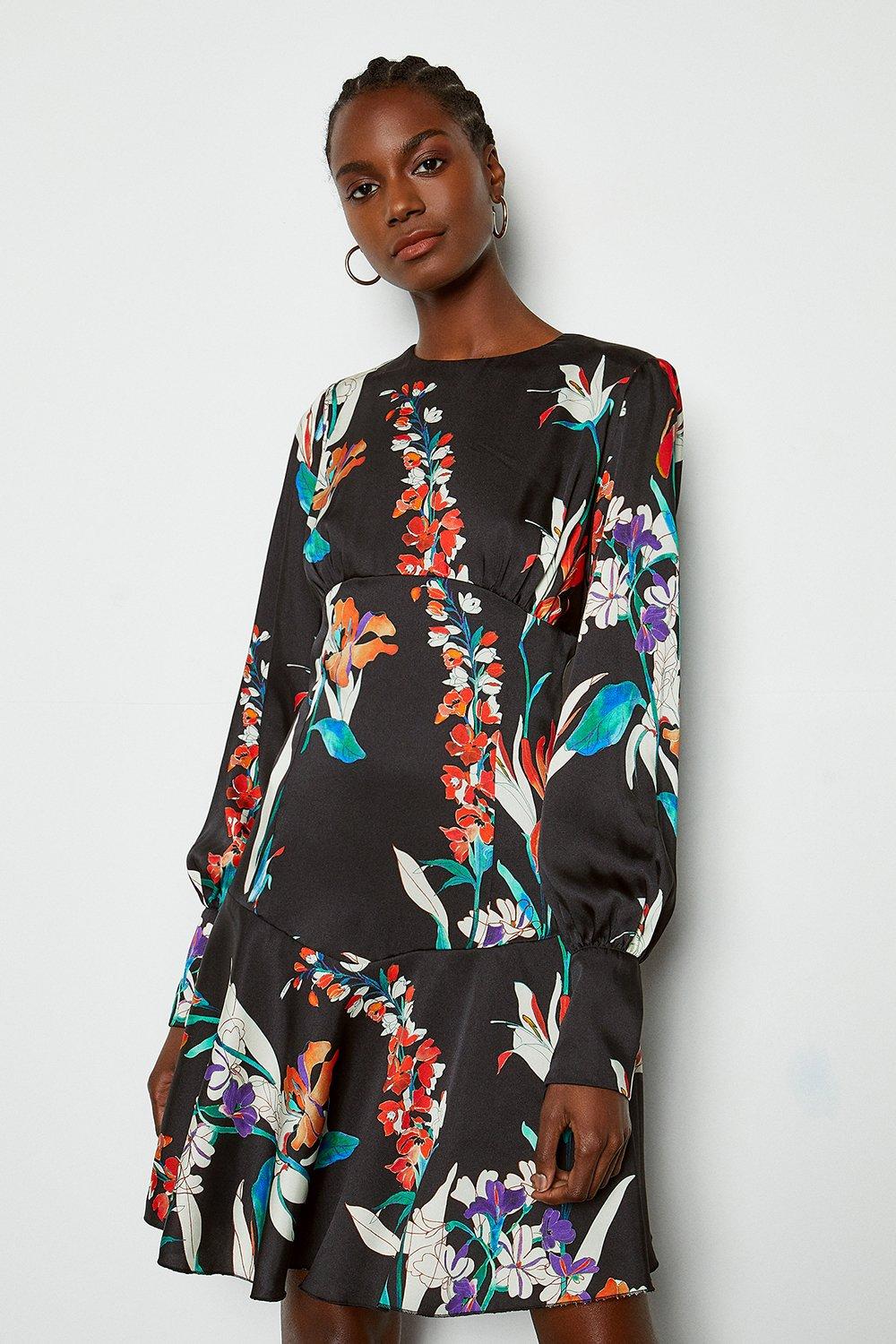 karen millen black floral dress