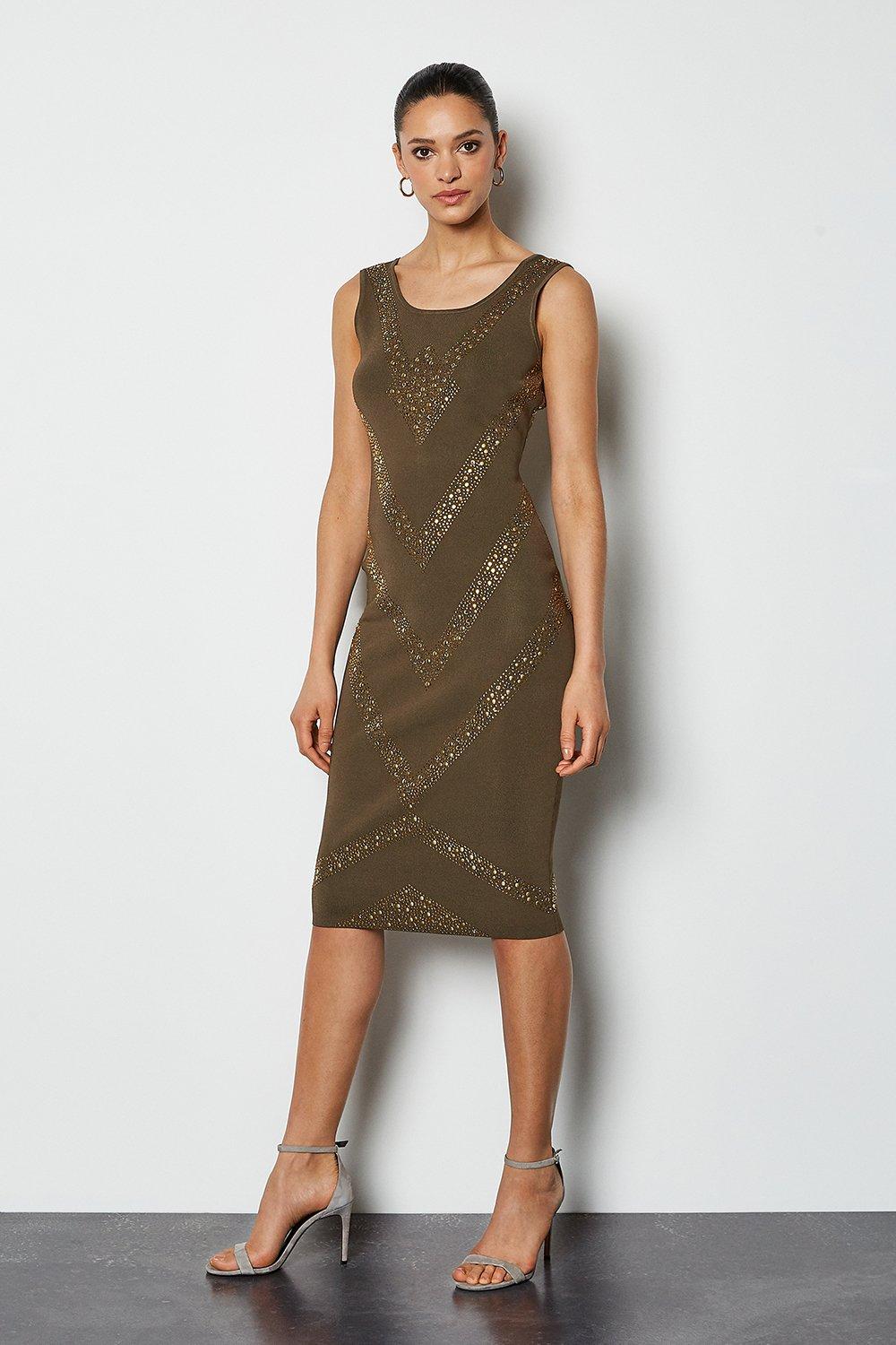 karen millen jewelled neckline dress