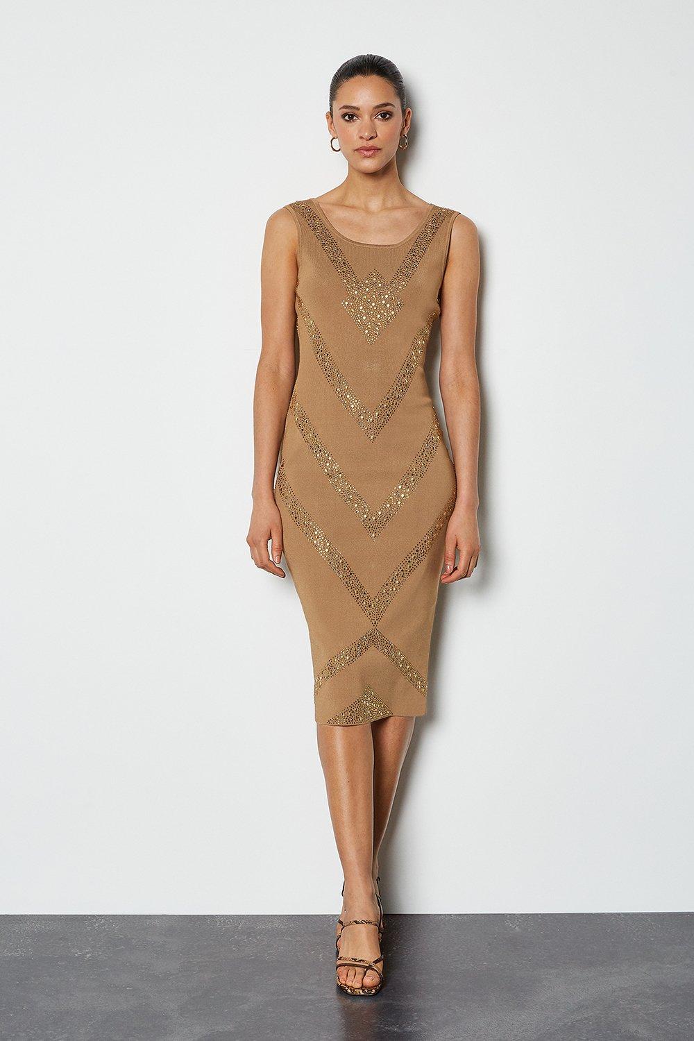 karen millen embellished knit dress