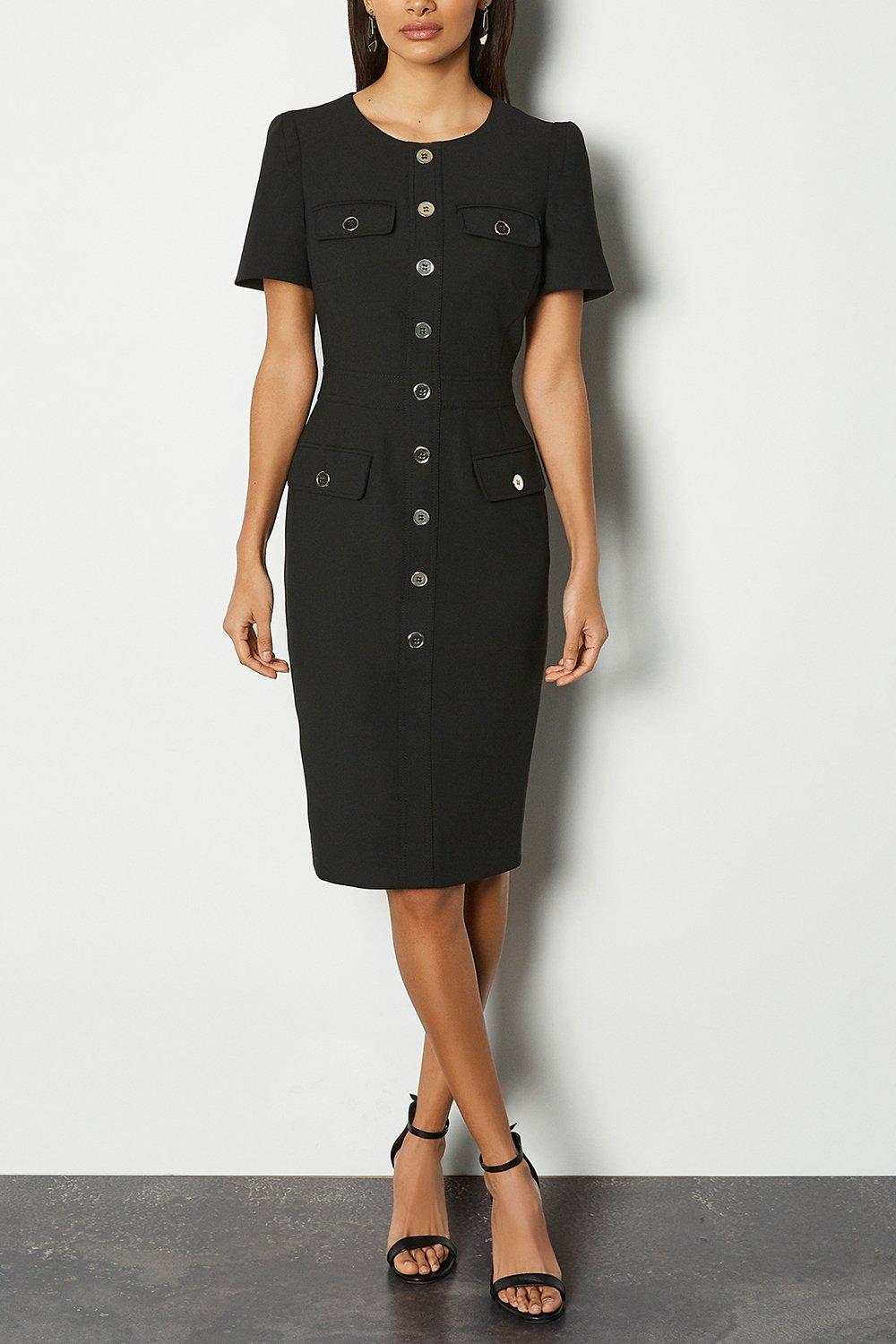 Karen millen black hot sale dress with belt