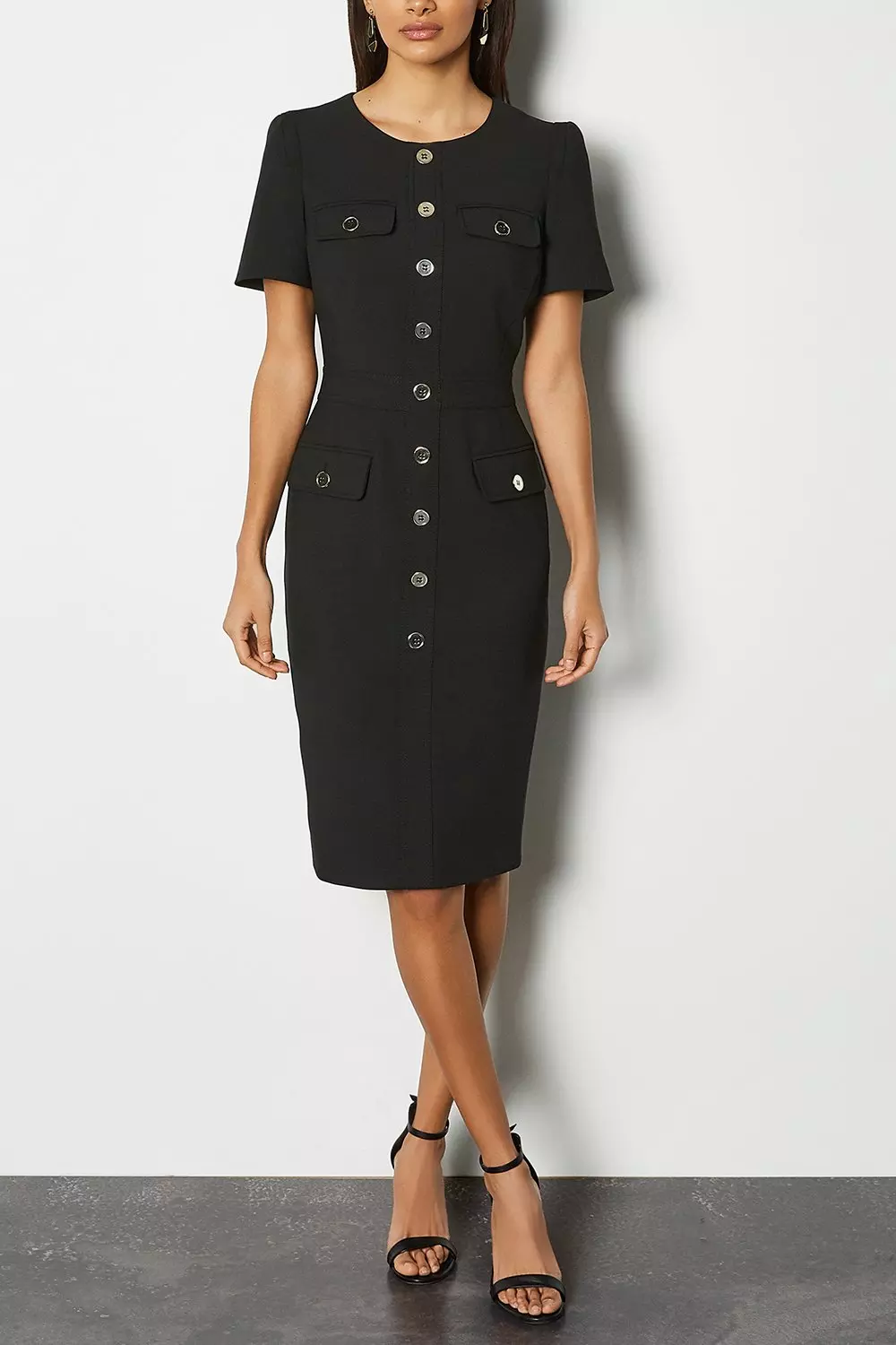 Karen millen sale black pencil dress