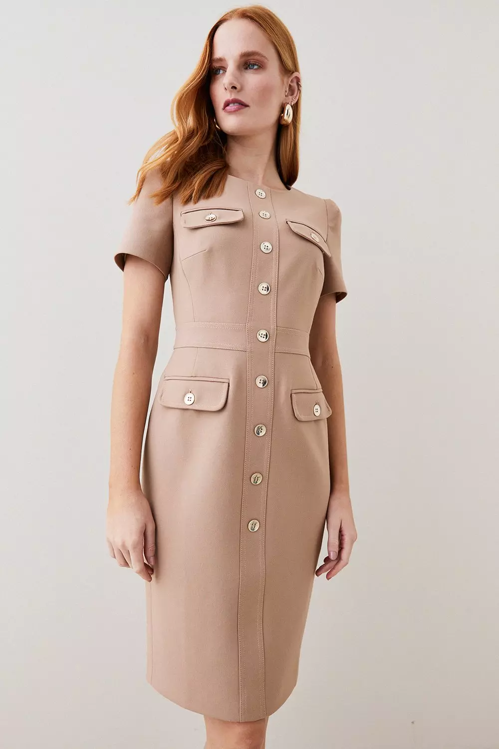 Tailored Utility Midi Dress | Karen Millen
