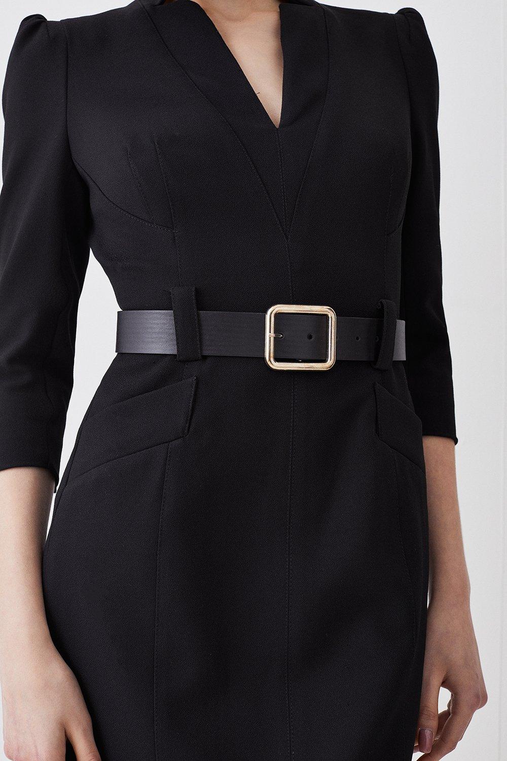 karen millen black dress with belt