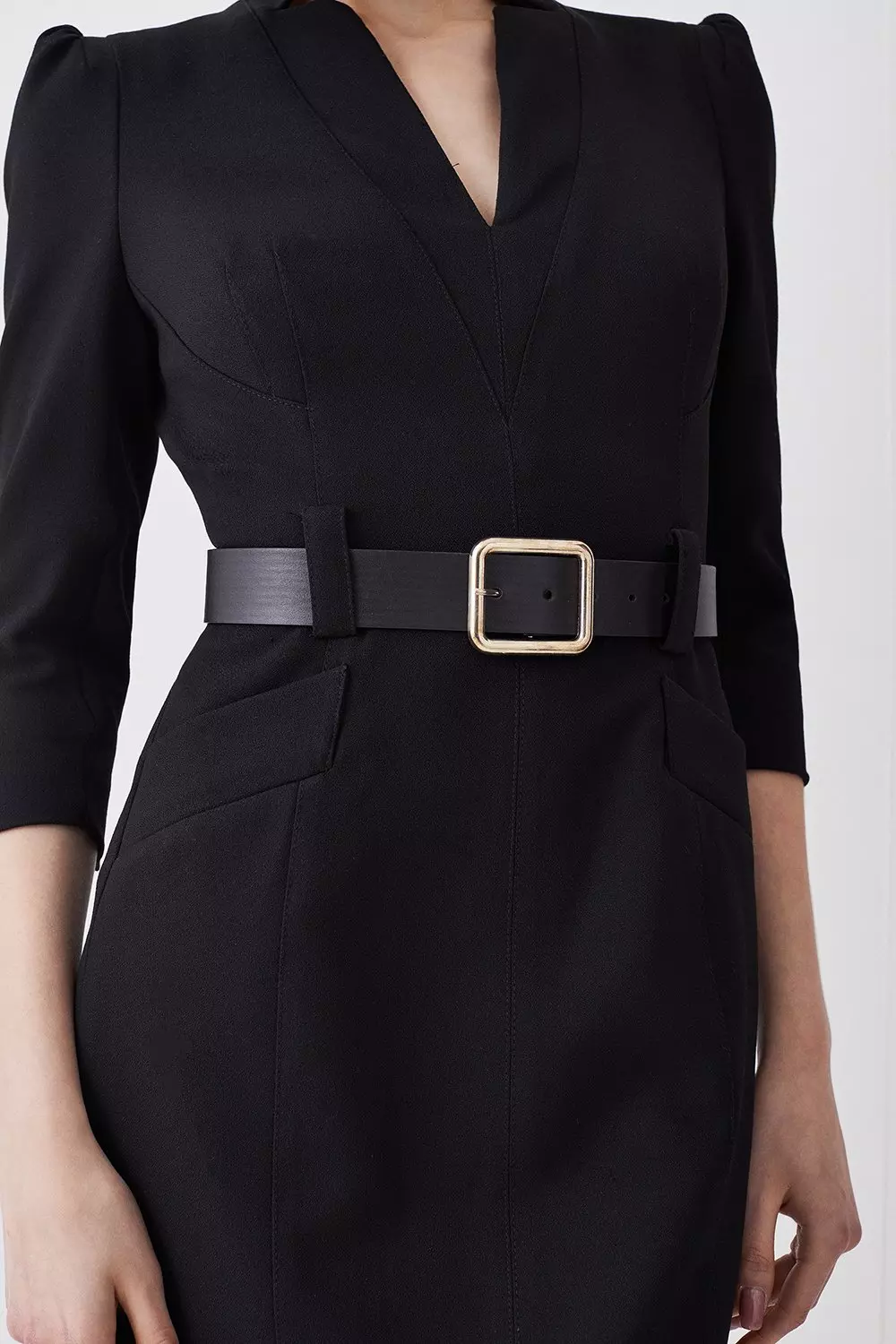 Karen millen leather belt pencil dress sale