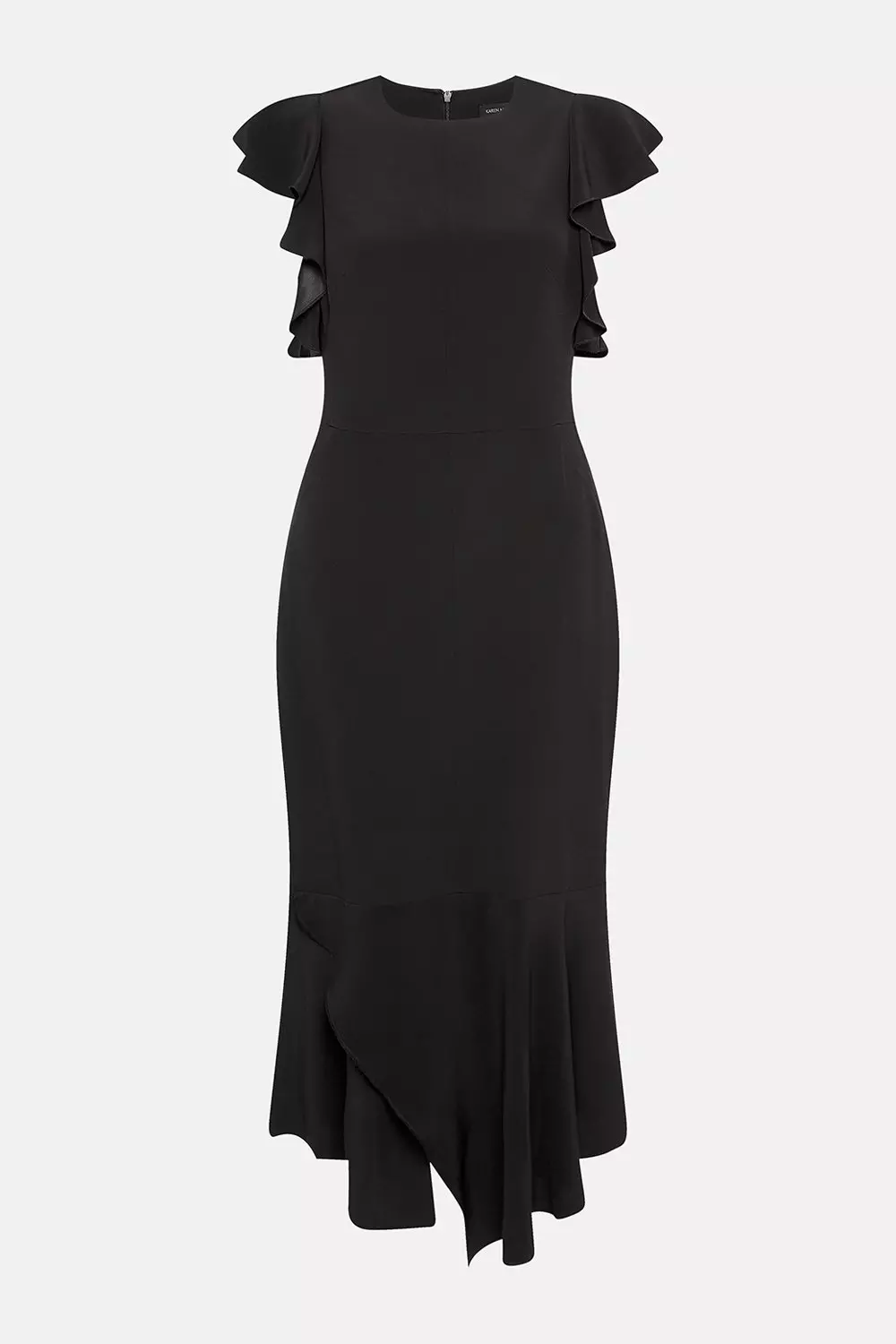 Karen millen fit and flare hot sale ruffle dress