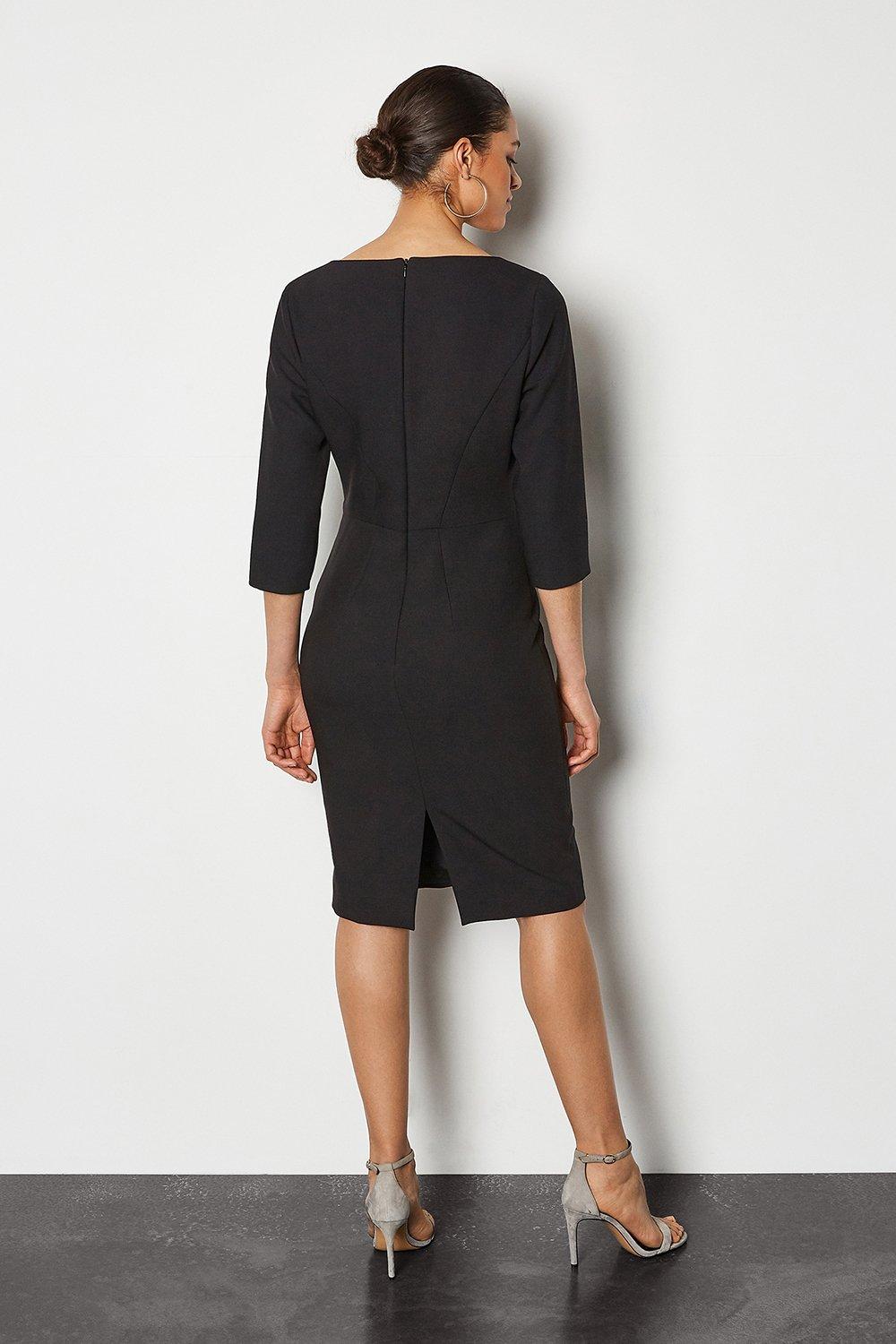 karen millen interlaced geo trim dress