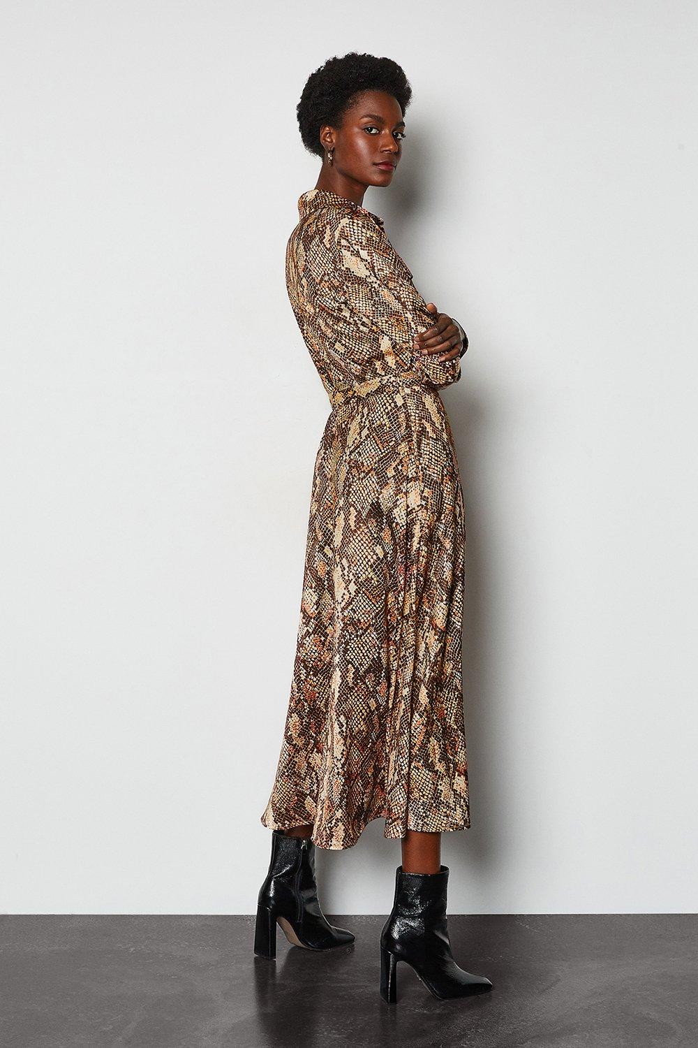 karen millen snake print wrap dress