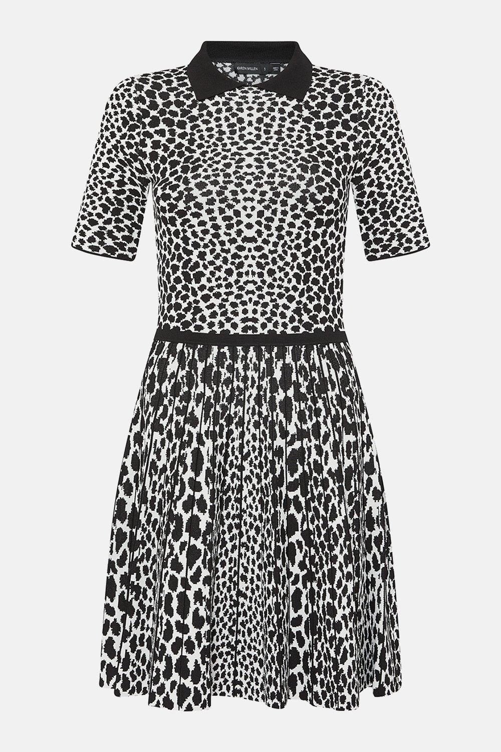 leopard fit and flare dress
