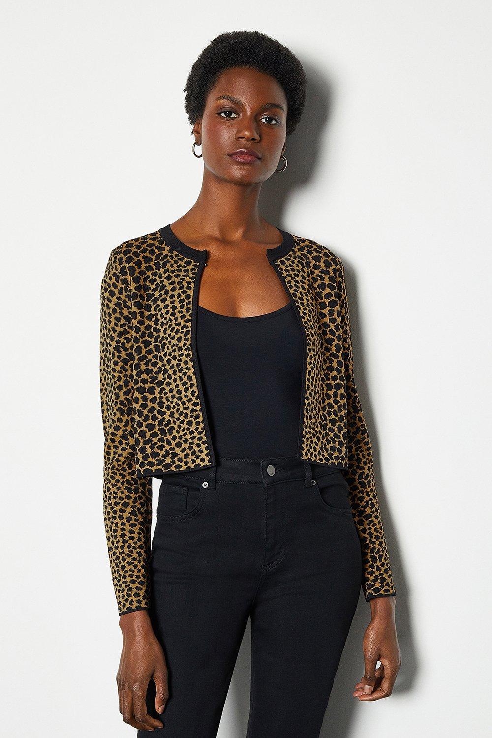 animal print cardigan