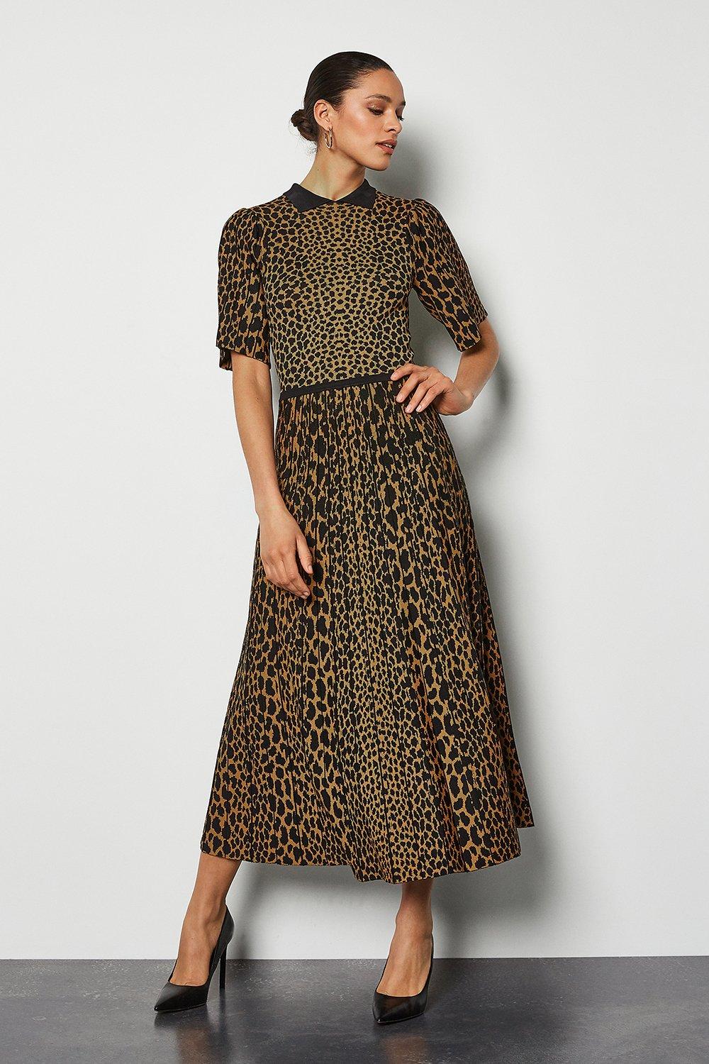 animal print knitted dress