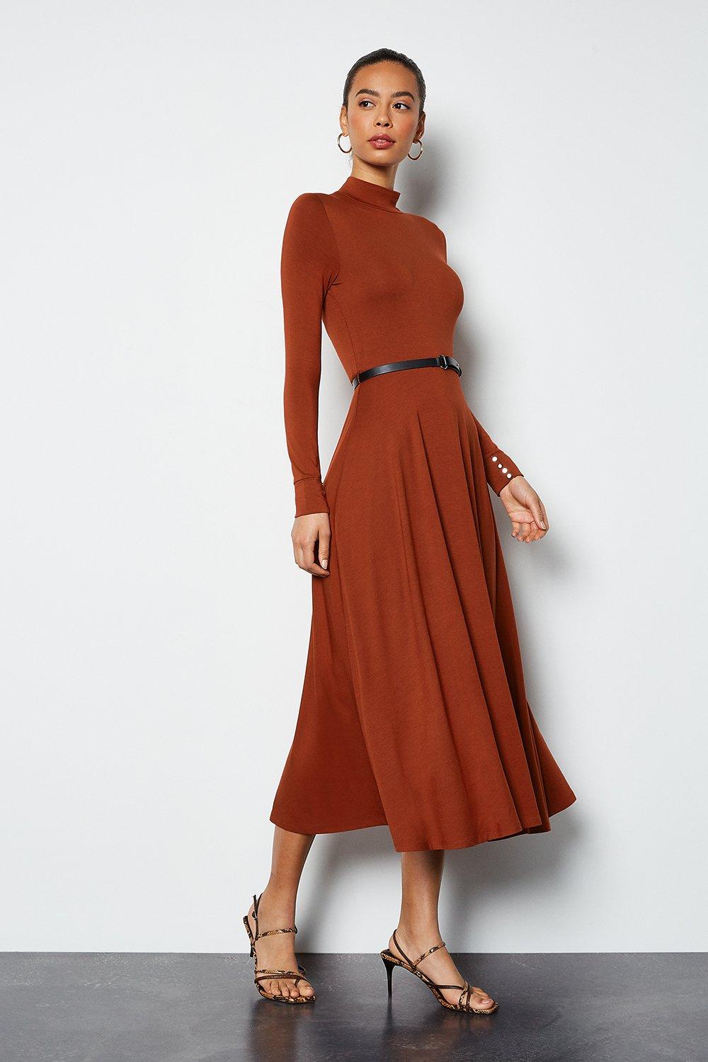 Funnel Neck Jersey Maxi Dress | Karen 