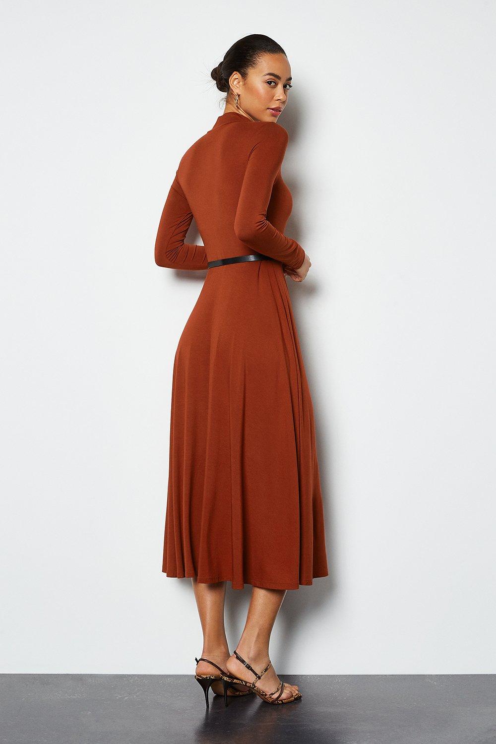 brown jersey dress