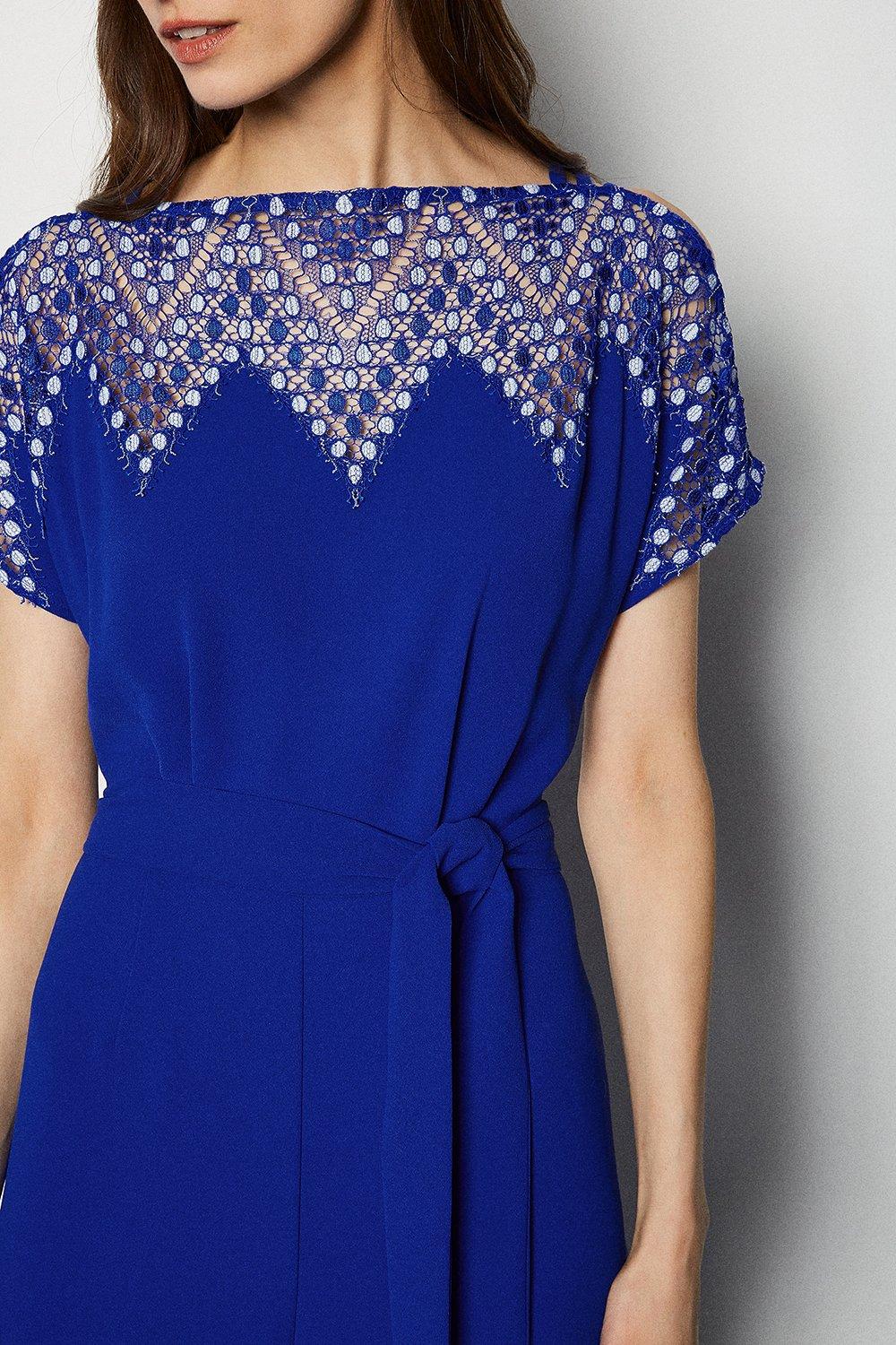 karen millen blue lace dress