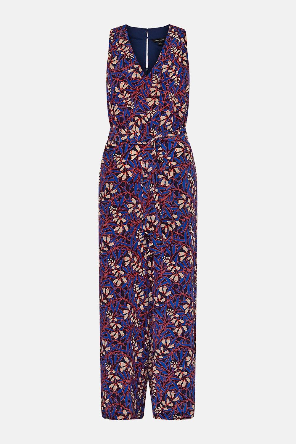 karen millen floral silk jumpsuit