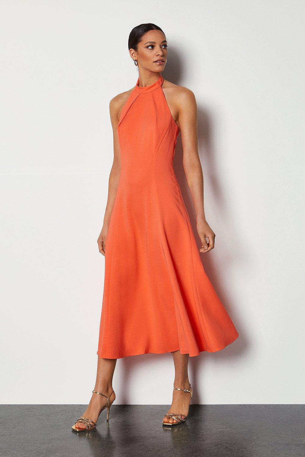 orange halter dress