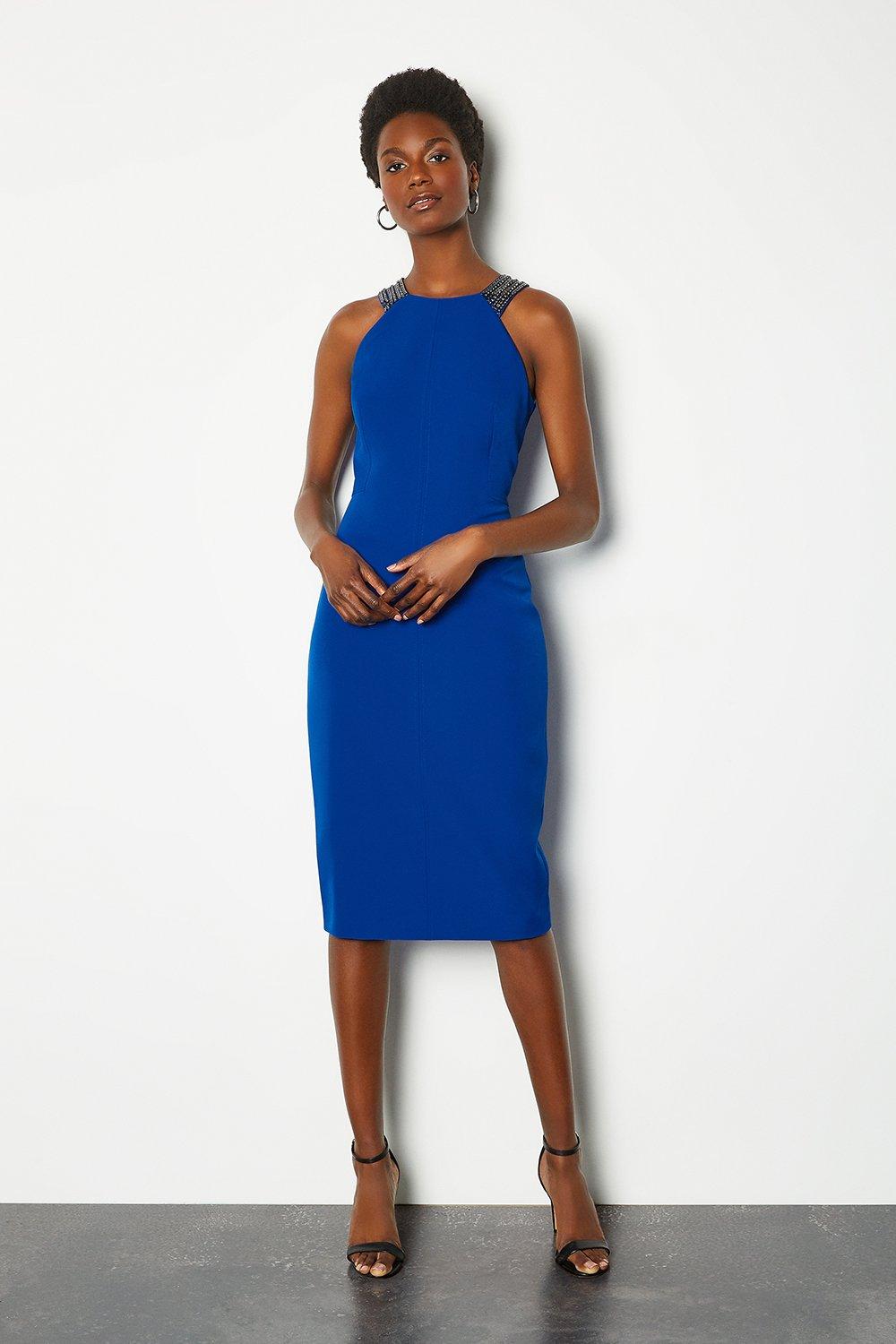 karen millen jewelled neckline dress