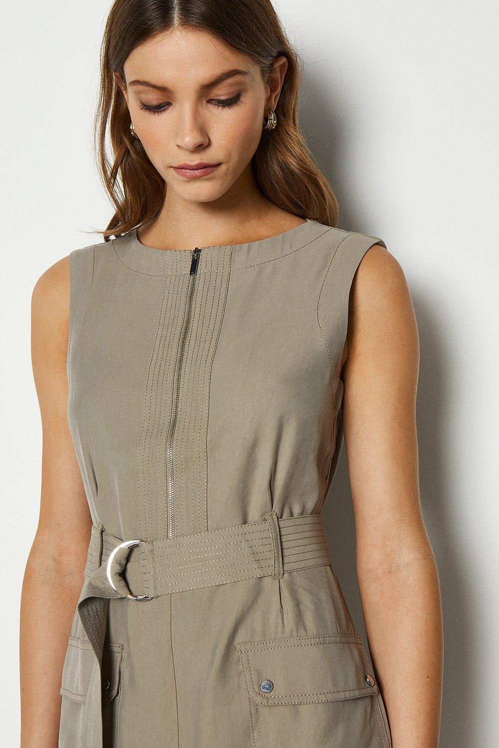 karen millen khaki utility dress