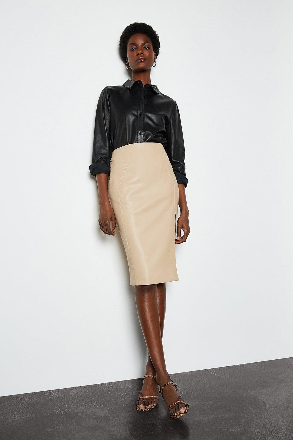 karen millen leather skirt