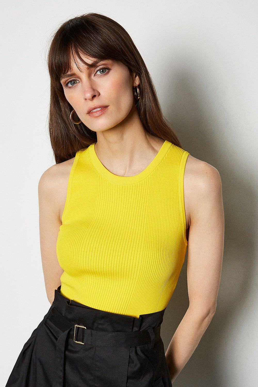 yellow ribbed top