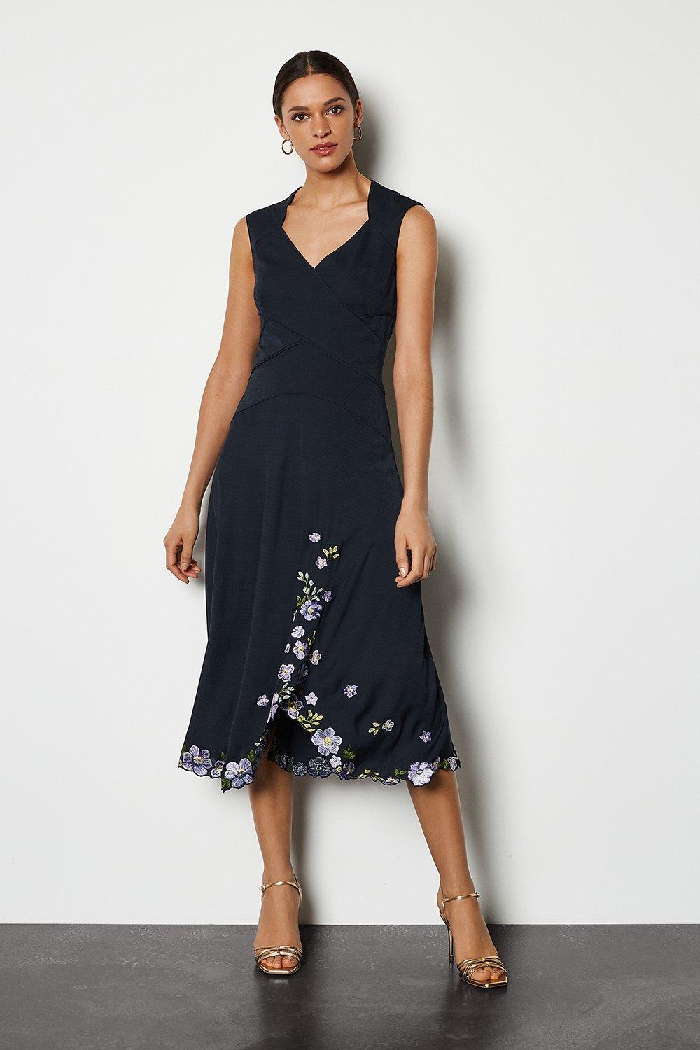karen millen navy blue dress