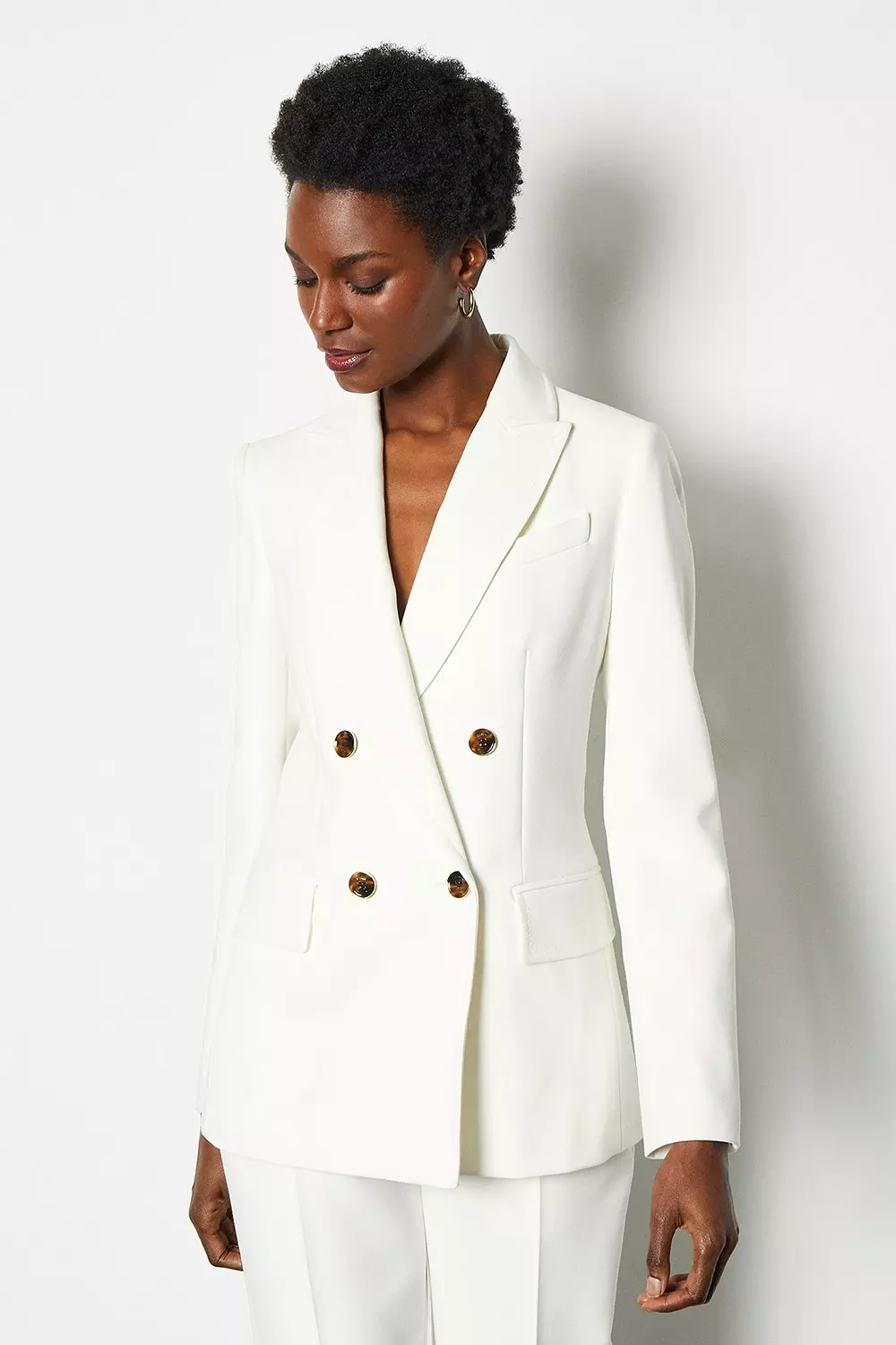 Ivory fitted outlet jacket