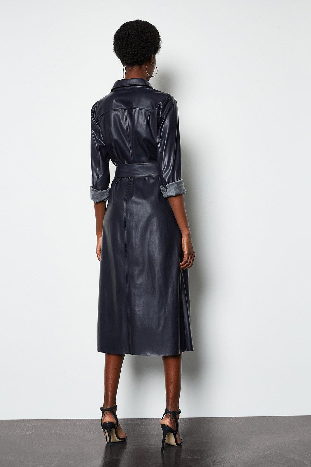 karen millen pleated midi shirt dress