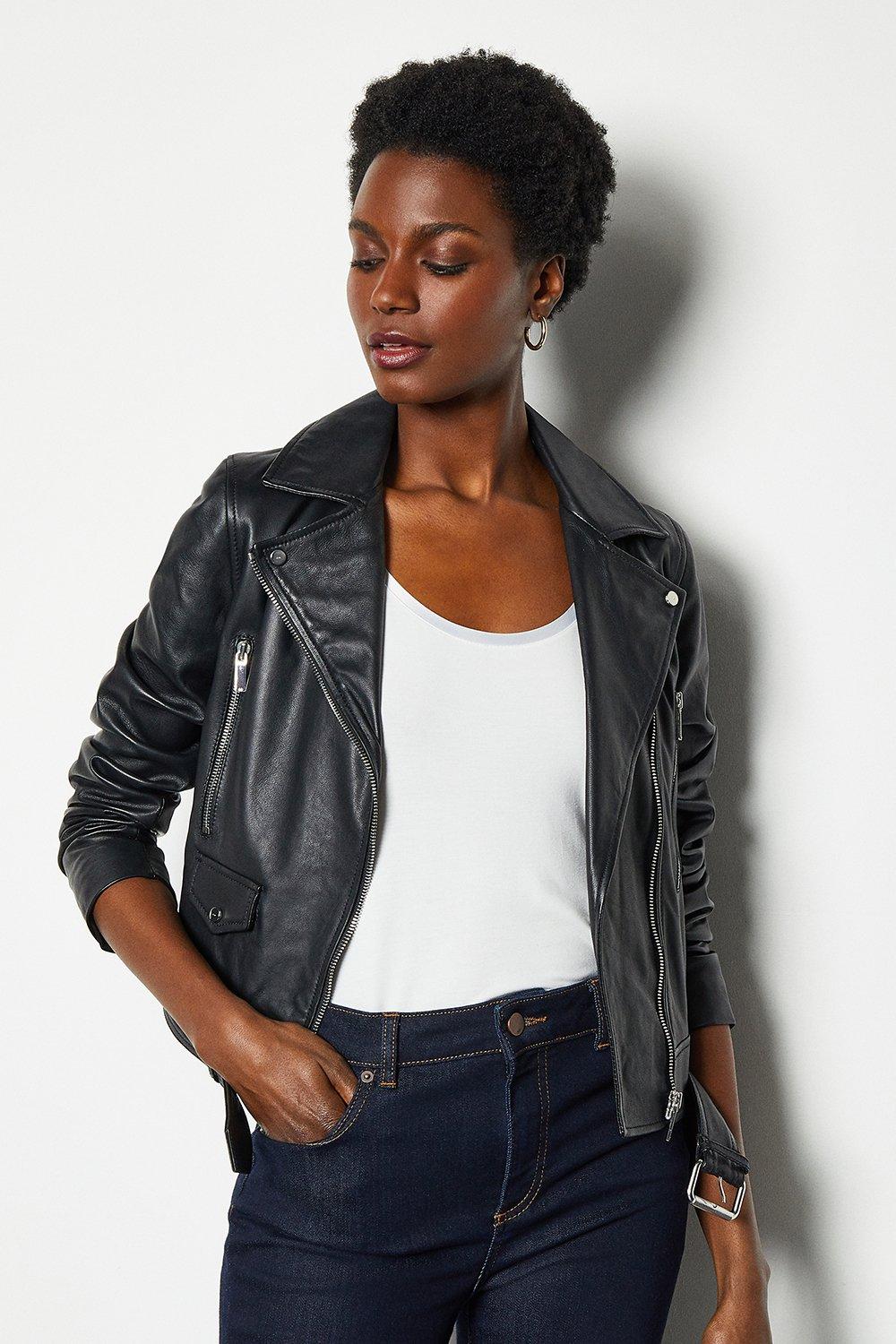 Karen millen hot sale black biker jacket