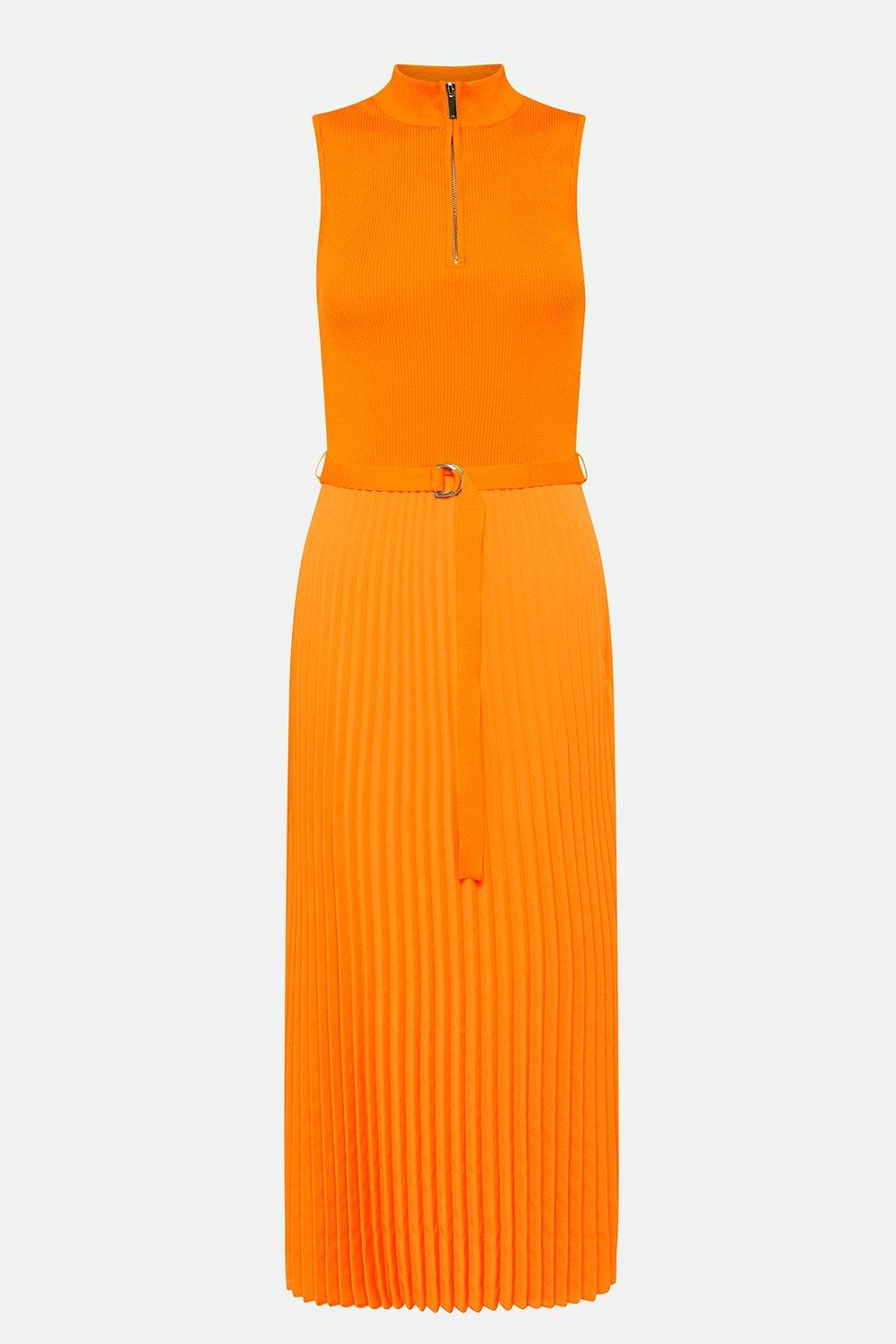 orange zip dress