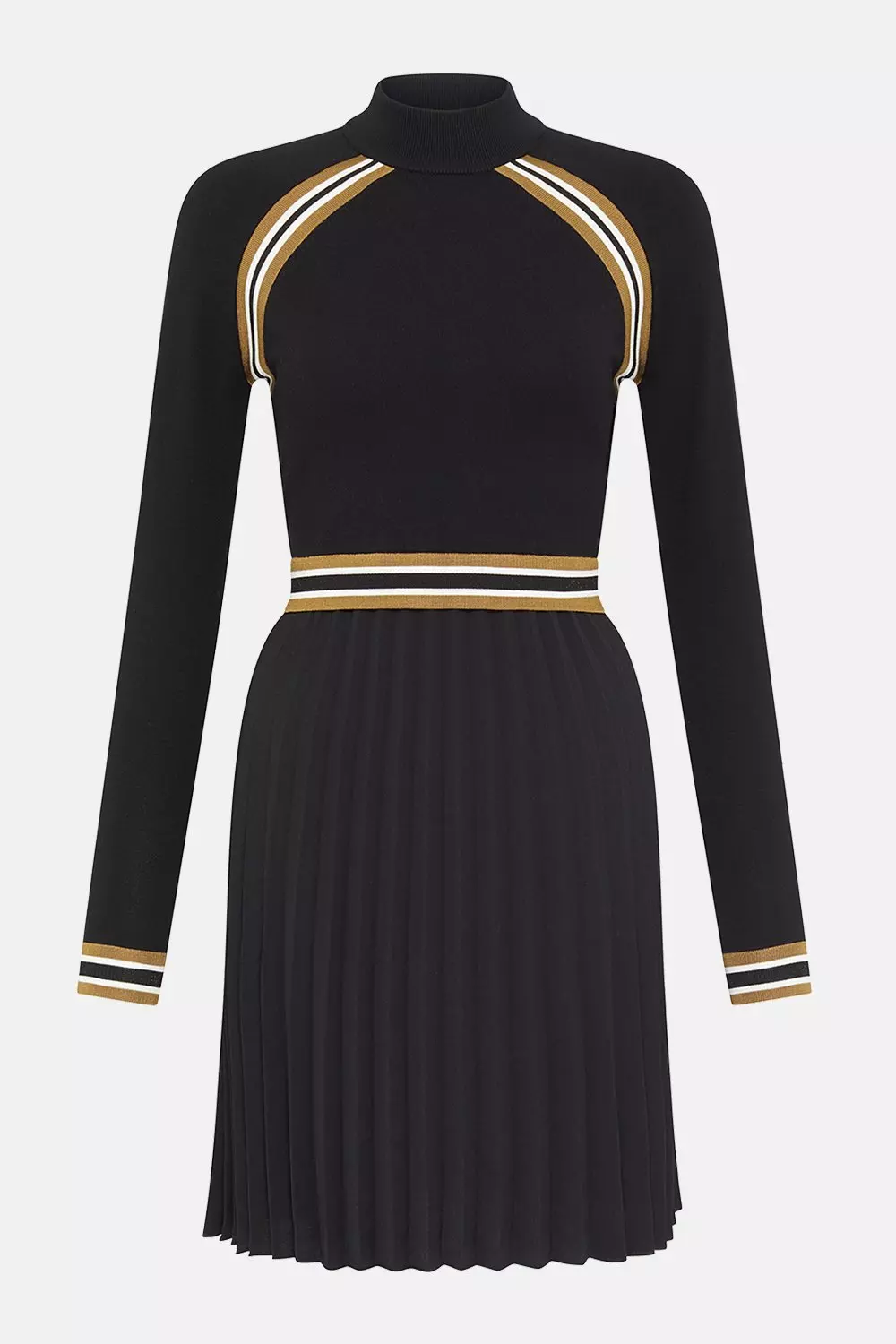 Sporty Stripe Pleat Skirt Knit Dress | Karen Millen