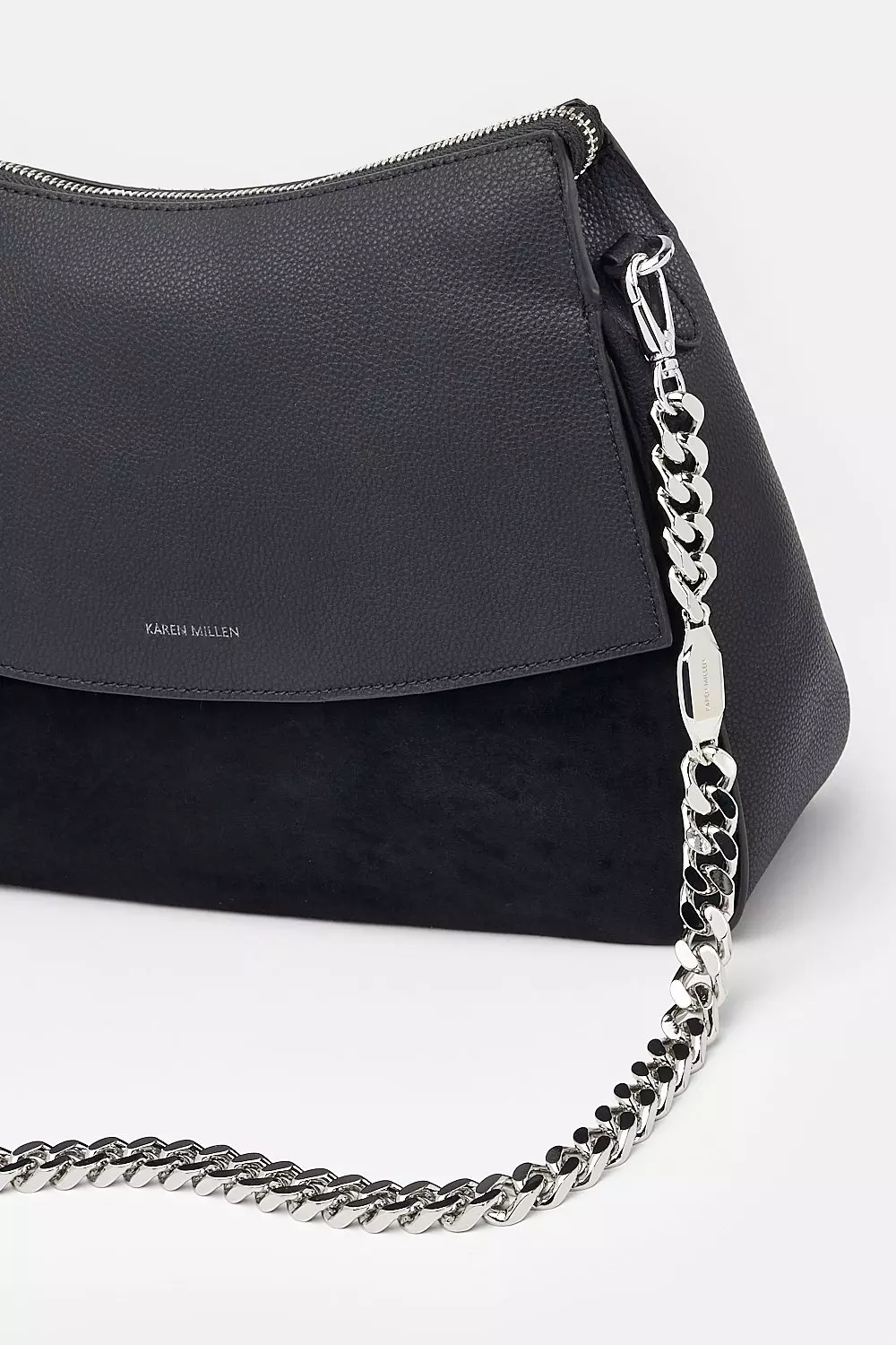 Aren Chain Zip Around Wallet in Maxi Patent Leather