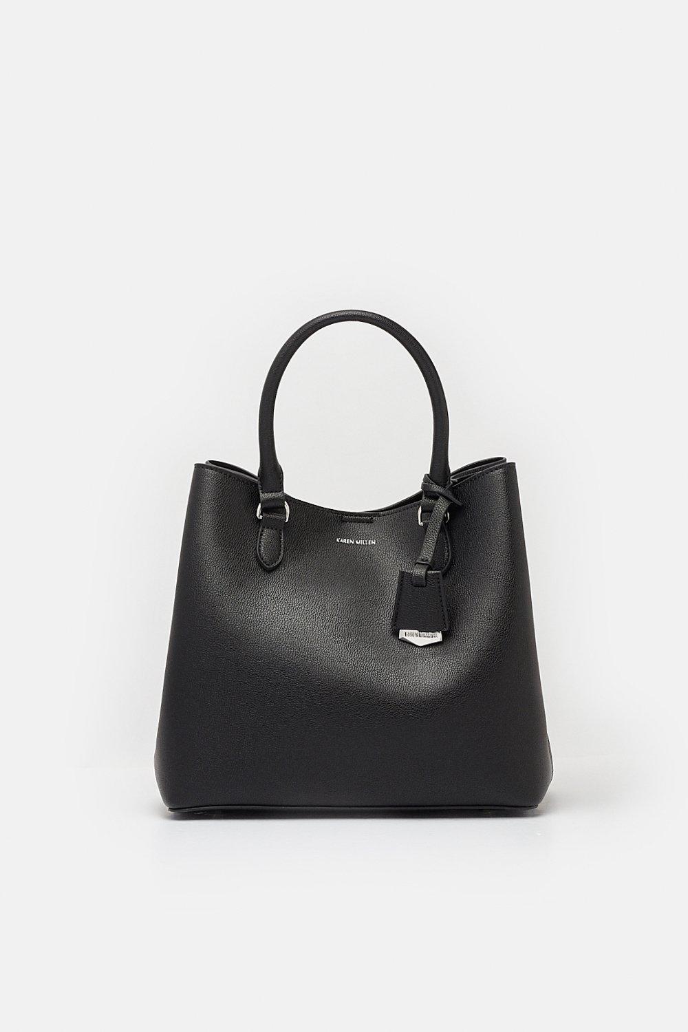 mini black bucket bag