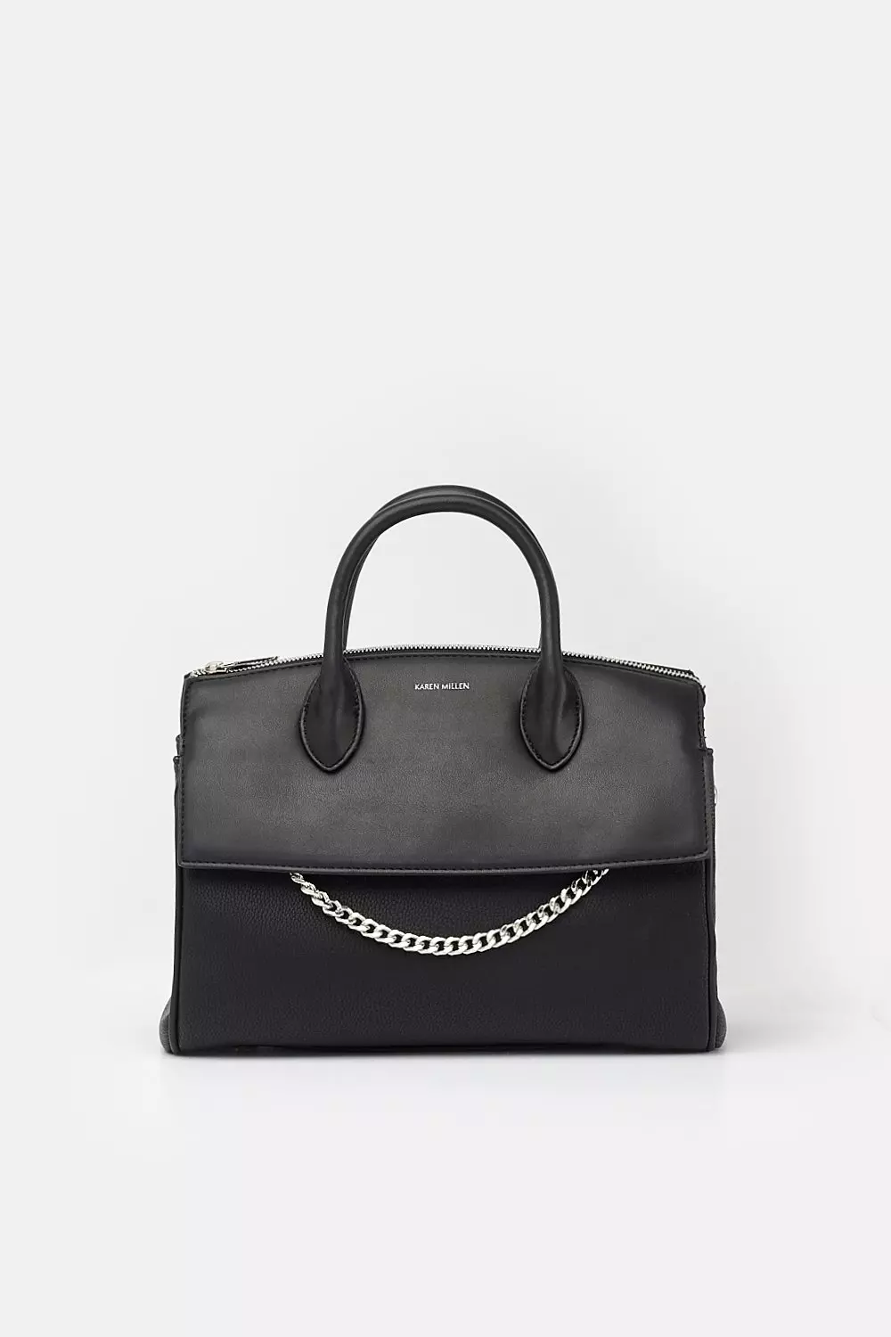 Faux Leather and Chain Detail Bag